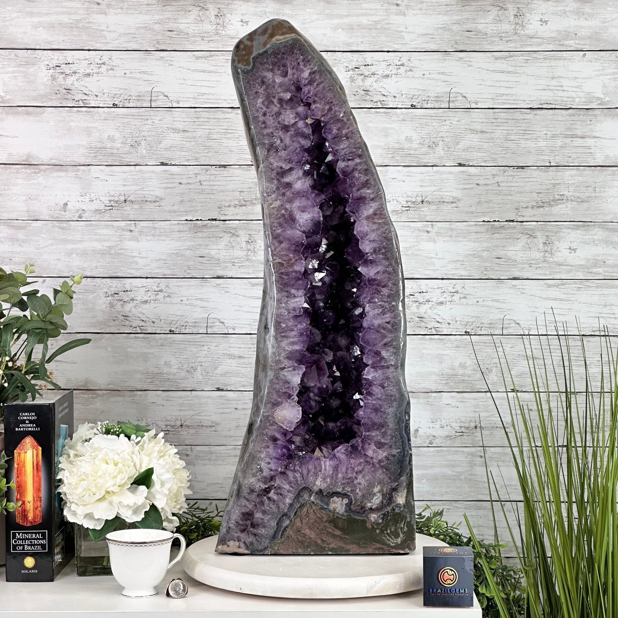 Extra Quality Polished Brazilian Amethyst Cathedral, 70.9 lbs & 28.7" tall Model #5602-0177 by Brazil Gems - Brazil GemsBrazil GemsExtra Quality Polished Brazilian Amethyst Cathedral, 70.9 lbs & 28.7" tall Model #5602-0177 by Brazil GemsPolished Cathedrals5602-0177