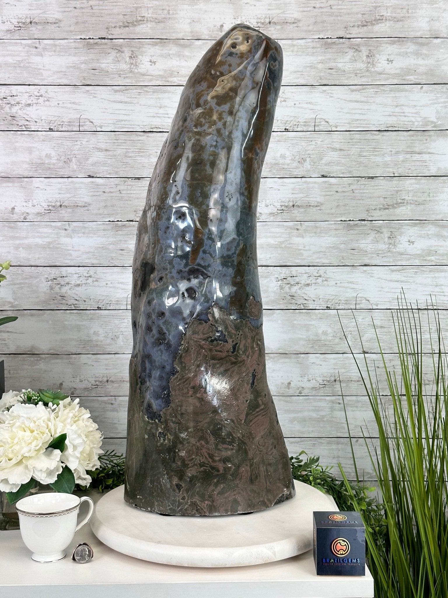 Extra Quality Polished Brazilian Amethyst Cathedral, 70.9 lbs & 28.7" tall Model #5602-0177 by Brazil Gems - Brazil GemsBrazil GemsExtra Quality Polished Brazilian Amethyst Cathedral, 70.9 lbs & 28.7" tall Model #5602-0177 by Brazil GemsPolished Cathedrals5602-0177