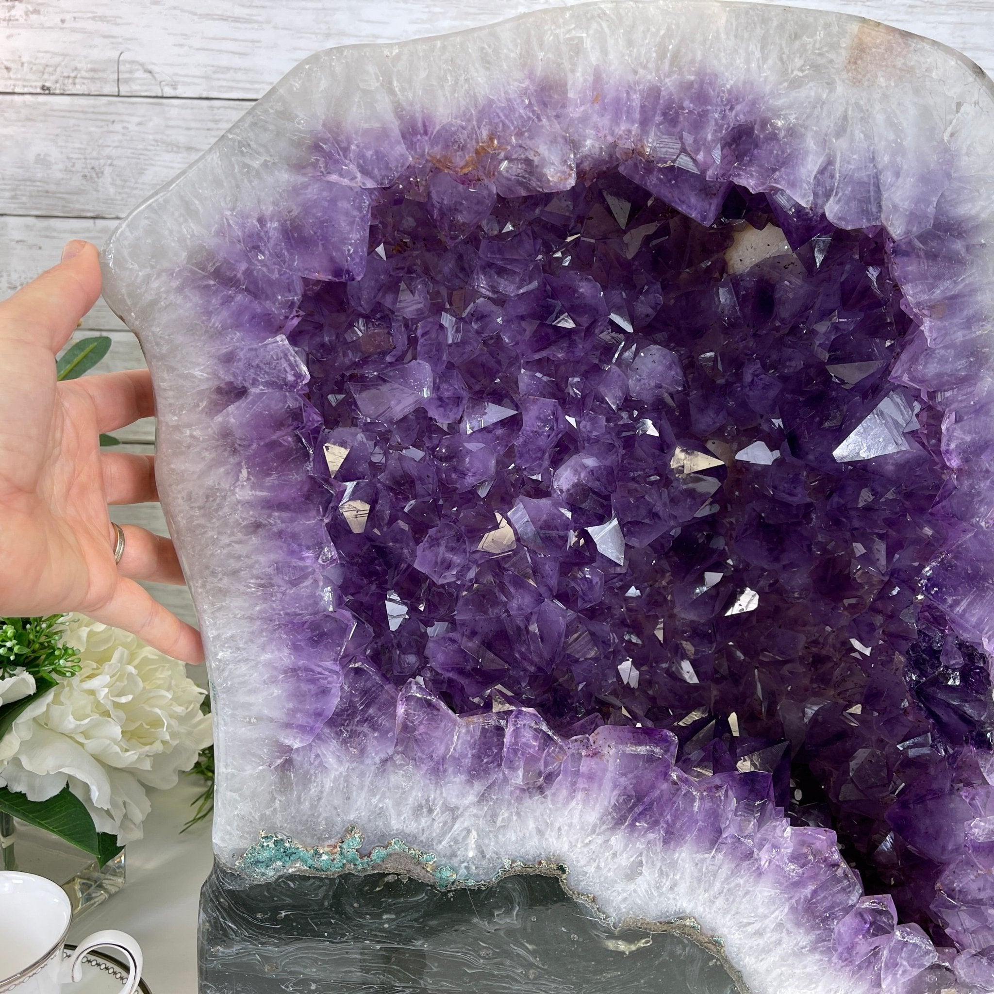 Extra Quality Polished Brazilian Amethyst Cathedral, 76.7 lbs & 16.75" tall Model #5602-0103 by Brazil Gems - Brazil GemsBrazil GemsExtra Quality Polished Brazilian Amethyst Cathedral, 76.7 lbs & 16.75" tall Model #5602-0103 by Brazil GemsPolished Cathedrals5602-0103