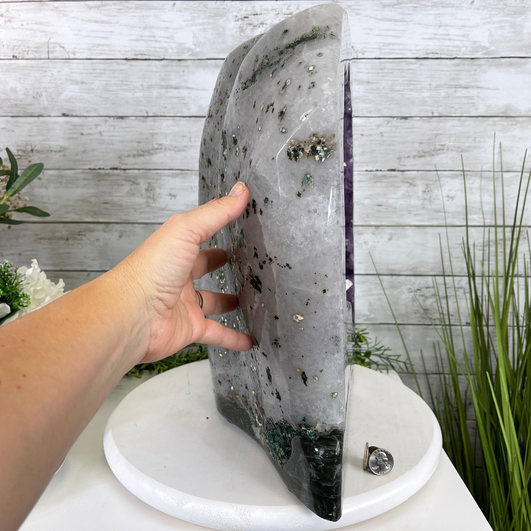 Extra Quality Polished Brazilian Amethyst Cathedral, 76.7 lbs & 16.75" tall Model #5602-0103 by Brazil Gems - Brazil GemsBrazil GemsExtra Quality Polished Brazilian Amethyst Cathedral, 76.7 lbs & 16.75" tall Model #5602-0103 by Brazil GemsPolished Cathedrals5602-0103