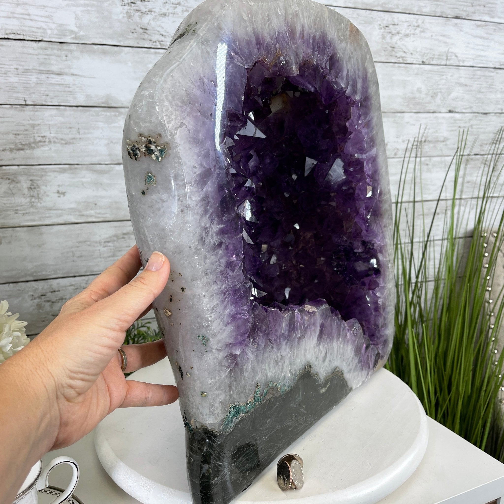 Extra Quality Polished Brazilian Amethyst Cathedral, 76.7 lbs & 16.75" tall Model #5602-0103 by Brazil Gems - Brazil GemsBrazil GemsExtra Quality Polished Brazilian Amethyst Cathedral, 76.7 lbs & 16.75" tall Model #5602-0103 by Brazil GemsPolished Cathedrals5602-0103