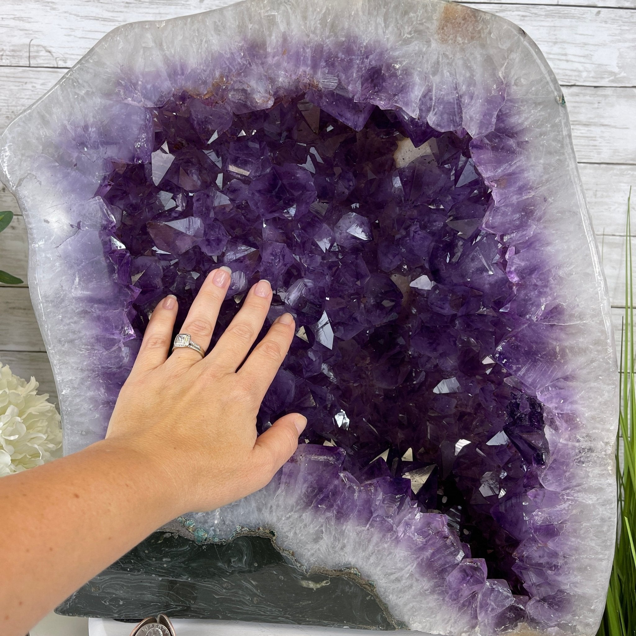 Extra Quality Polished Brazilian Amethyst Cathedral, 76.7 lbs & 16.75" tall Model #5602-0103 by Brazil Gems - Brazil GemsBrazil GemsExtra Quality Polished Brazilian Amethyst Cathedral, 76.7 lbs & 16.75" tall Model #5602-0103 by Brazil GemsPolished Cathedrals5602-0103
