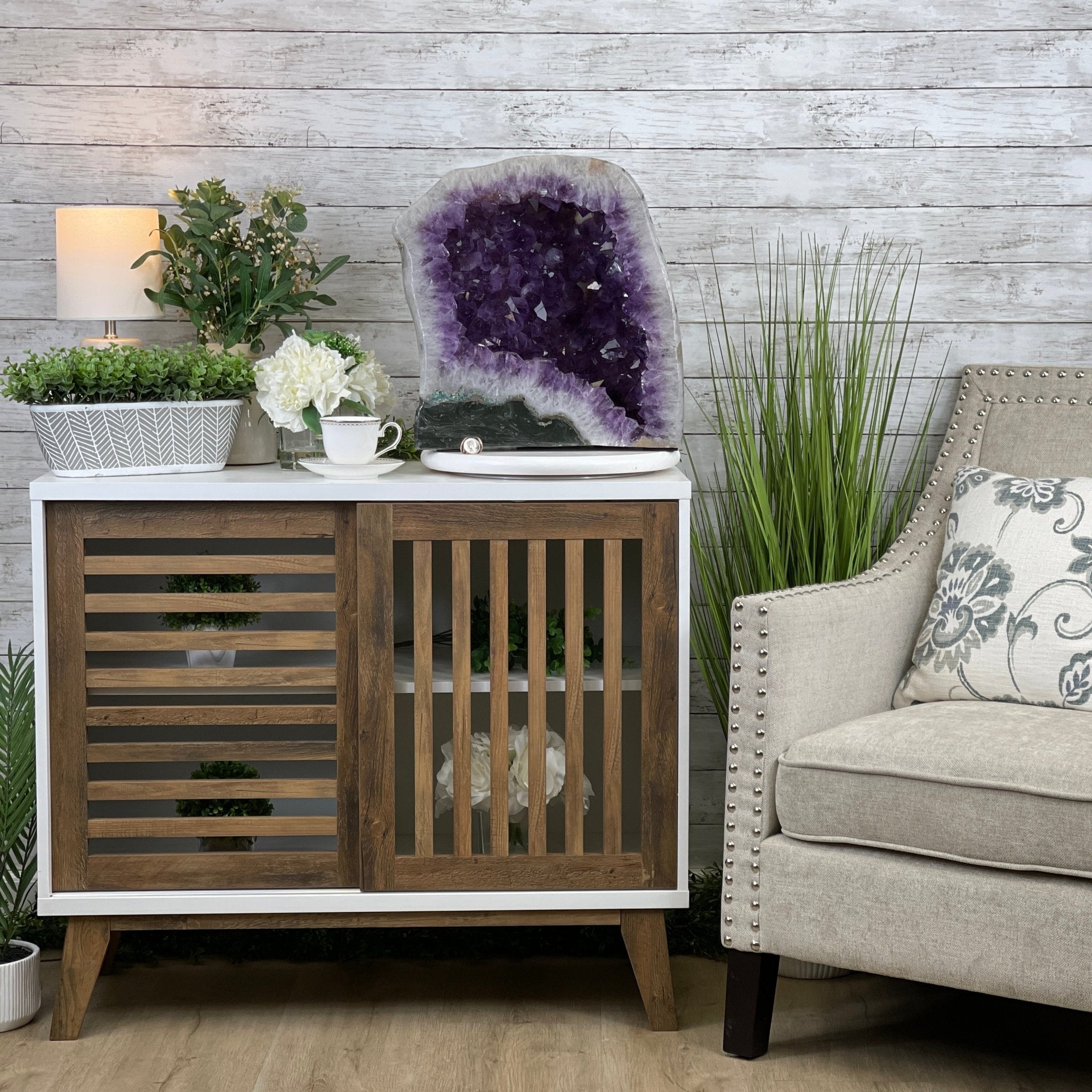 Extra Quality Polished Brazilian Amethyst Cathedral, 76.7 lbs & 16.75" tall Model #5602-0103 by Brazil Gems - Brazil GemsBrazil GemsExtra Quality Polished Brazilian Amethyst Cathedral, 76.7 lbs & 16.75" tall Model #5602-0103 by Brazil GemsPolished Cathedrals5602-0103