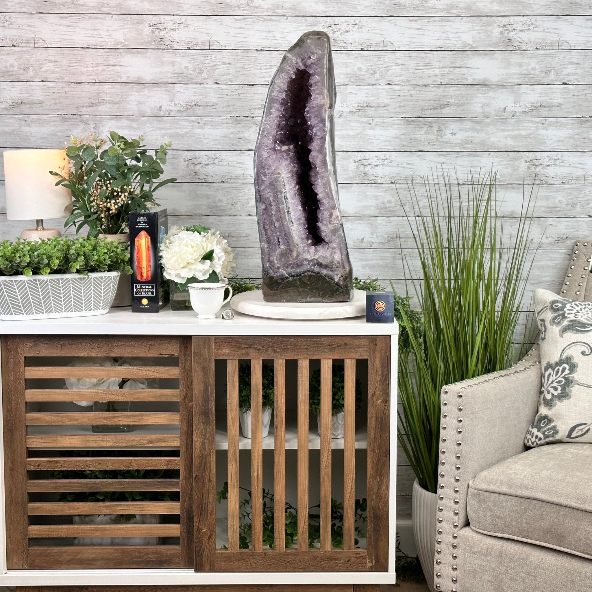 Extra Quality Polished Brazilian Amethyst Cathedral, 78.6 lbs & 24.5" tall Model #5602-0178 by Brazil Gems - Brazil GemsBrazil GemsExtra Quality Polished Brazilian Amethyst Cathedral, 78.6 lbs & 24.5" tall Model #5602-0178 by Brazil GemsPolished Cathedrals5602-0178