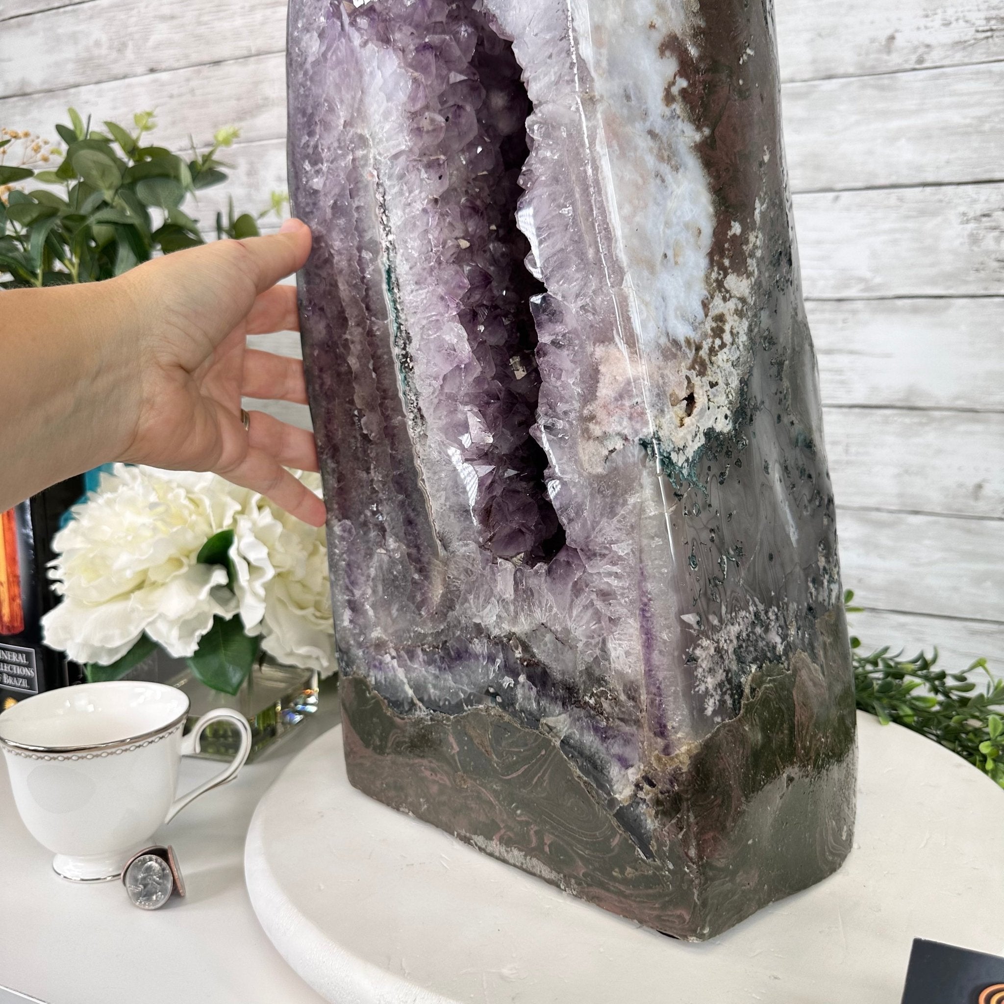 Extra Quality Polished Brazilian Amethyst Cathedral, 78.6 lbs & 24.5" tall Model #5602-0178 by Brazil Gems - Brazil GemsBrazil GemsExtra Quality Polished Brazilian Amethyst Cathedral, 78.6 lbs & 24.5" tall Model #5602-0178 by Brazil GemsPolished Cathedrals5602-0178