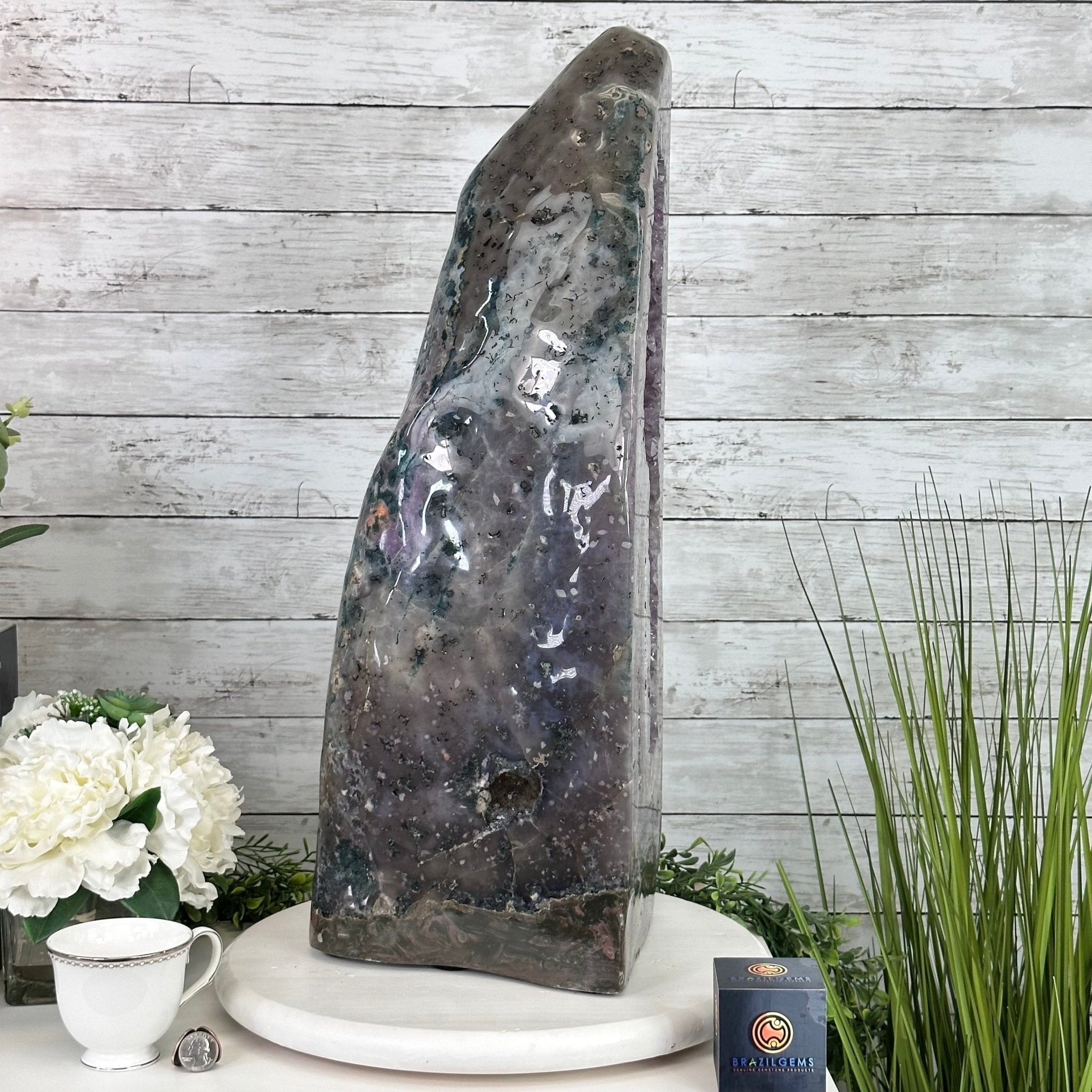 Extra Quality Polished Brazilian Amethyst Cathedral, 78.6 lbs & 24.5" tall Model #5602-0178 by Brazil Gems - Brazil GemsBrazil GemsExtra Quality Polished Brazilian Amethyst Cathedral, 78.6 lbs & 24.5" tall Model #5602-0178 by Brazil GemsPolished Cathedrals5602-0178