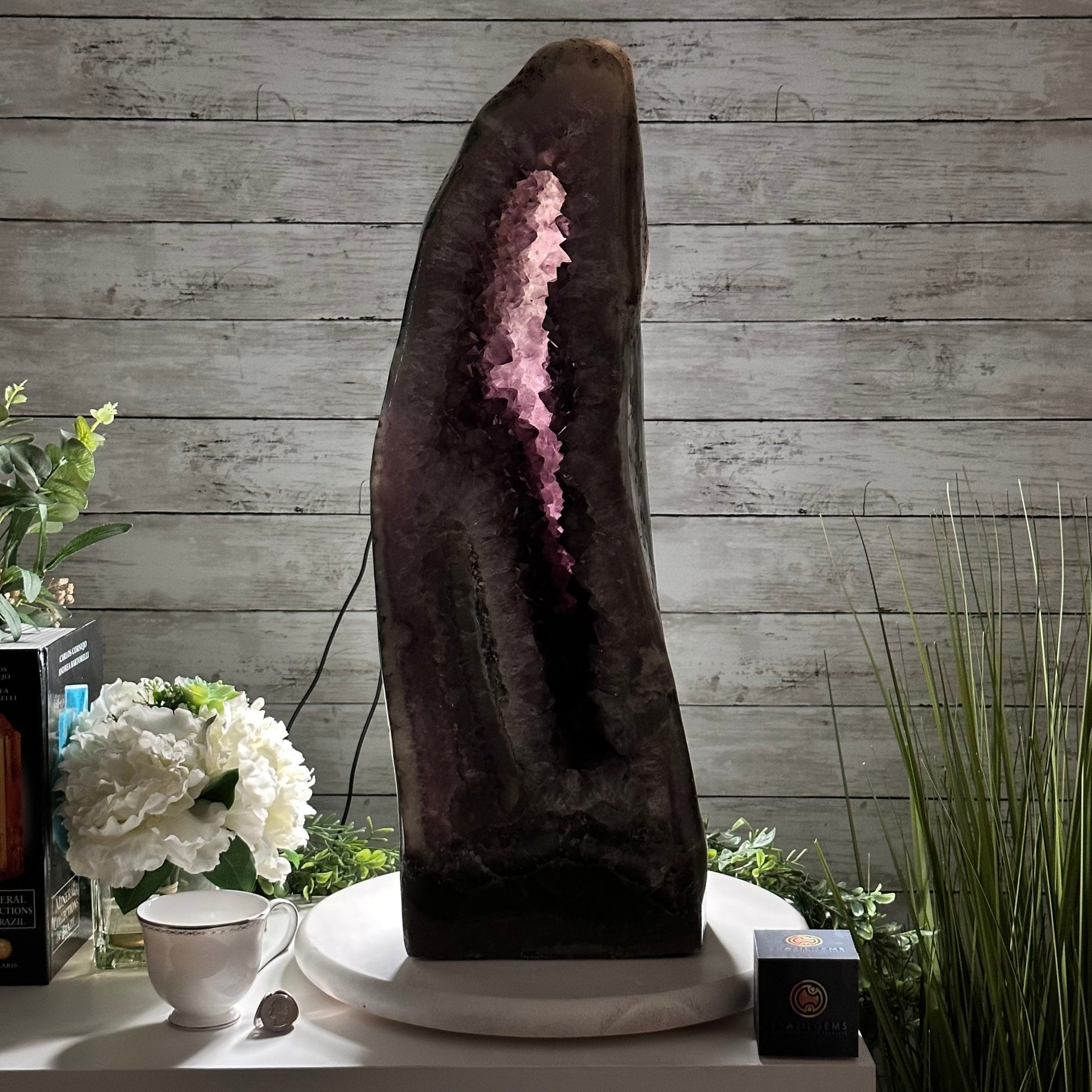 Extra Quality Polished Brazilian Amethyst Cathedral, 78.6 lbs & 24.5" tall Model #5602-0178 by Brazil Gems - Brazil GemsBrazil GemsExtra Quality Polished Brazilian Amethyst Cathedral, 78.6 lbs & 24.5" tall Model #5602-0178 by Brazil GemsPolished Cathedrals5602-0178