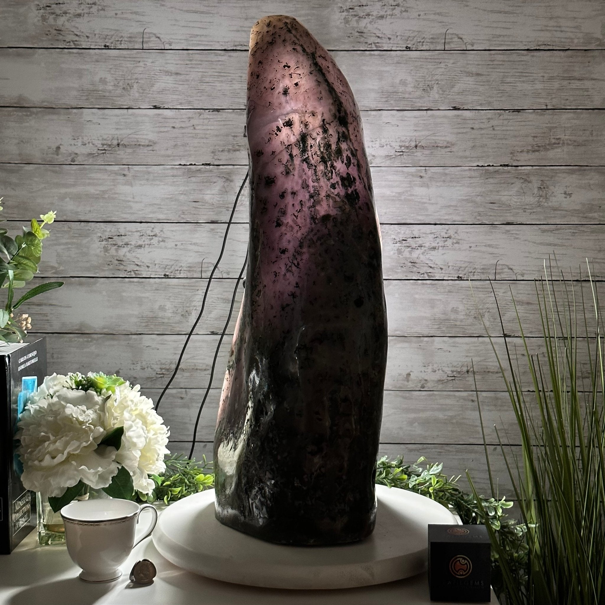 Extra Quality Polished Brazilian Amethyst Cathedral, 78.6 lbs & 24.5" tall Model #5602-0178 by Brazil Gems - Brazil GemsBrazil GemsExtra Quality Polished Brazilian Amethyst Cathedral, 78.6 lbs & 24.5" tall Model #5602-0178 by Brazil GemsPolished Cathedrals5602-0178