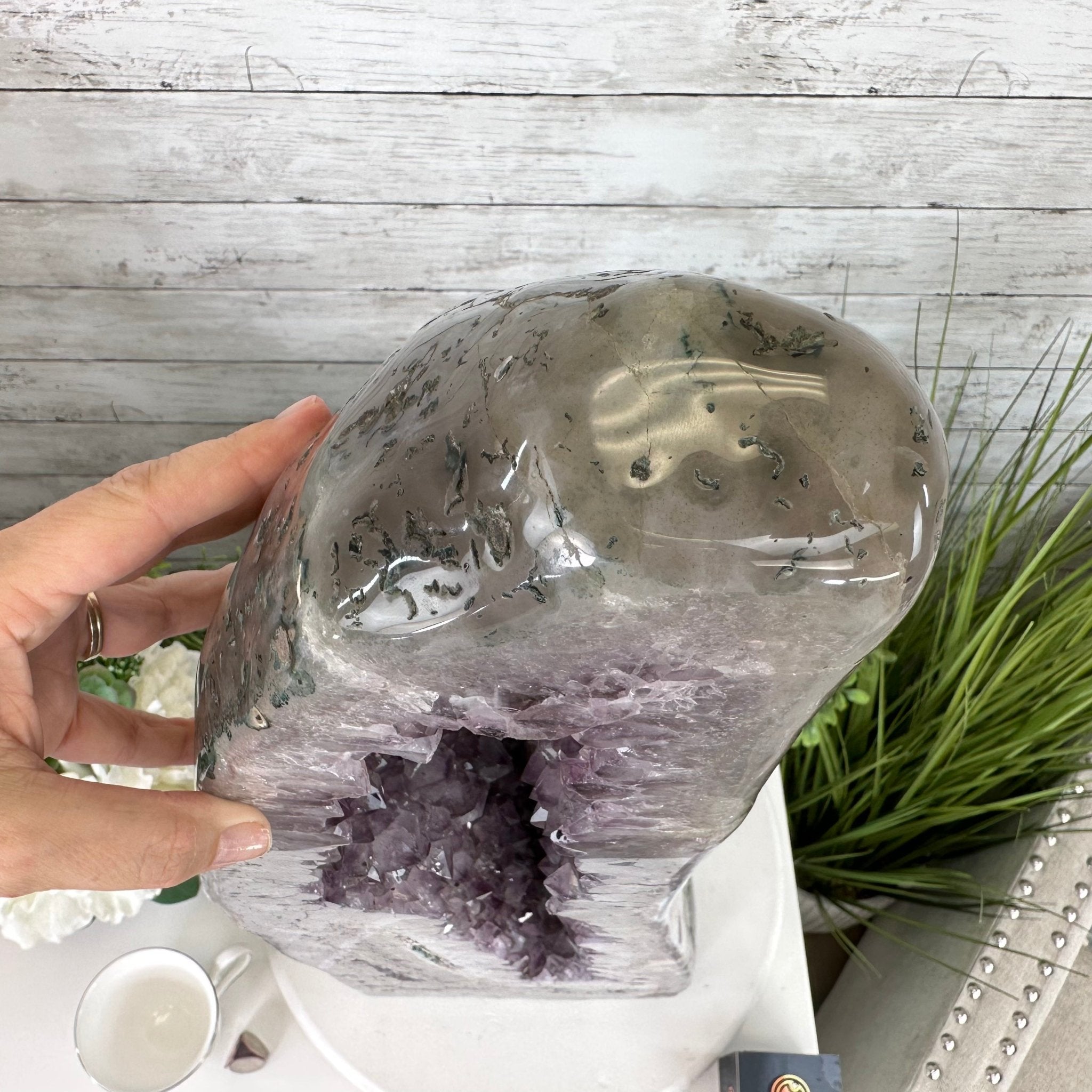 Extra Quality Polished Brazilian Amethyst Cathedral, 78.6 lbs & 24.5" tall Model #5602-0178 by Brazil Gems - Brazil GemsBrazil GemsExtra Quality Polished Brazilian Amethyst Cathedral, 78.6 lbs & 24.5" tall Model #5602-0178 by Brazil GemsPolished Cathedrals5602-0178