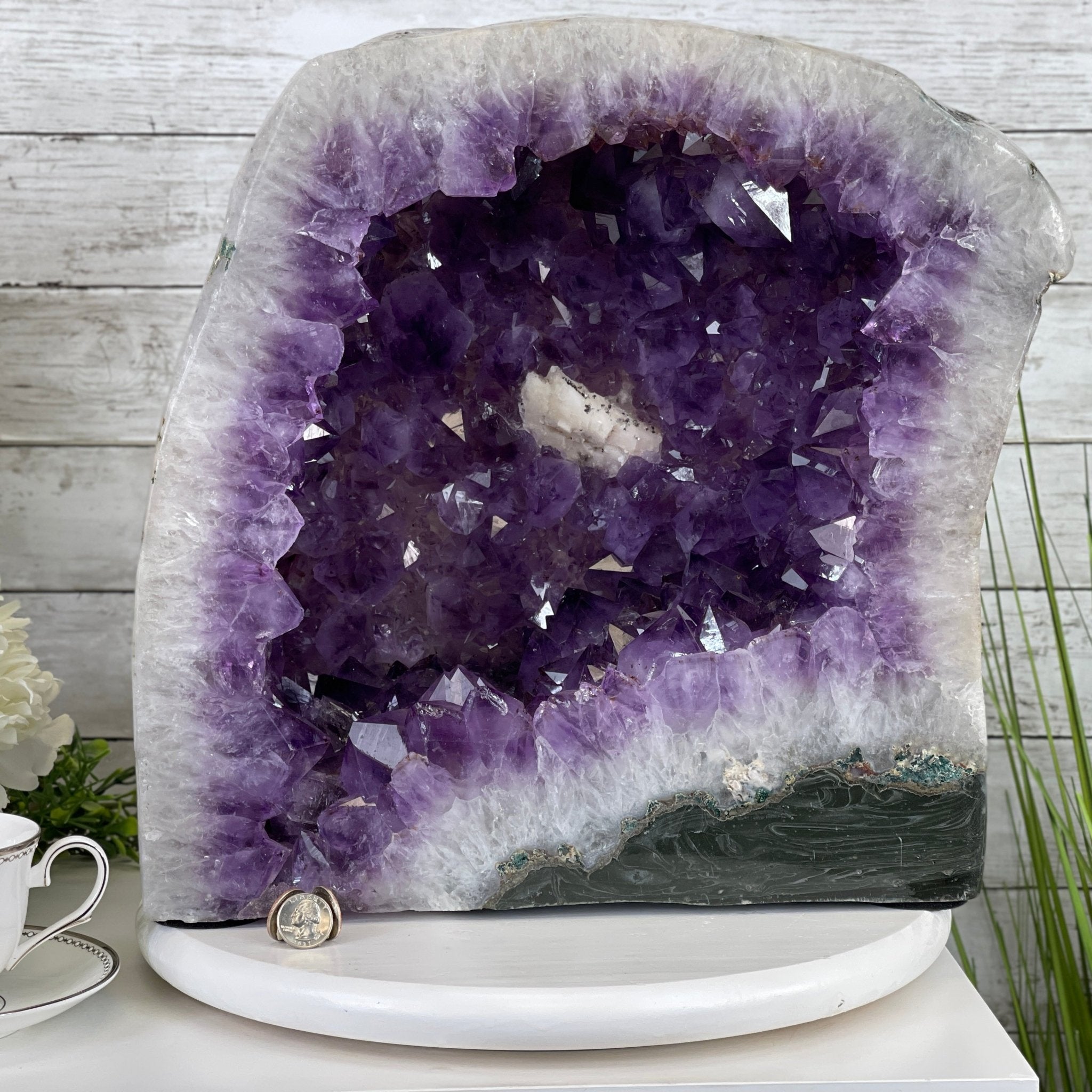 Extra Quality Polished Brazilian Amethyst Cathedral, 80.9 lbs & 15.5" tall Model #5602-0105 by Brazil Gems - Brazil GemsBrazil GemsExtra Quality Polished Brazilian Amethyst Cathedral, 80.9 lbs & 15.5" tall Model #5602-0105 by Brazil GemsPolished Cathedrals5602-0105