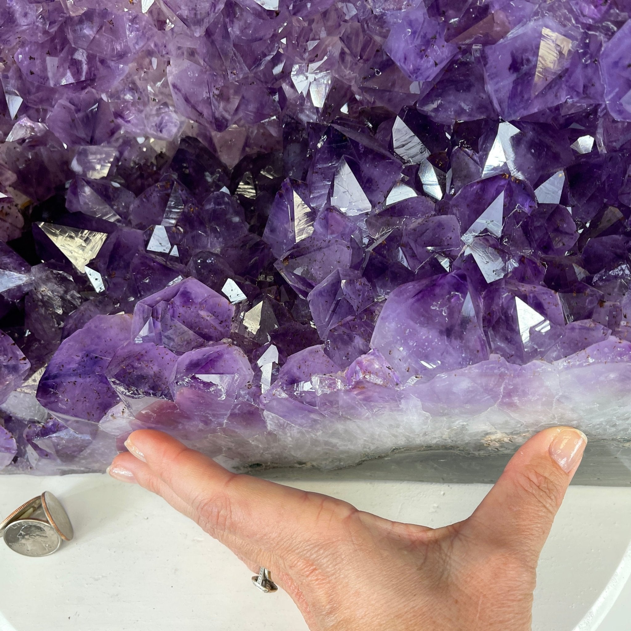 Extra Quality Polished Brazilian Amethyst Cathedral, 80.9 lbs & 15.5" tall Model #5602-0105 by Brazil Gems - Brazil GemsBrazil GemsExtra Quality Polished Brazilian Amethyst Cathedral, 80.9 lbs & 15.5" tall Model #5602-0105 by Brazil GemsPolished Cathedrals5602-0105