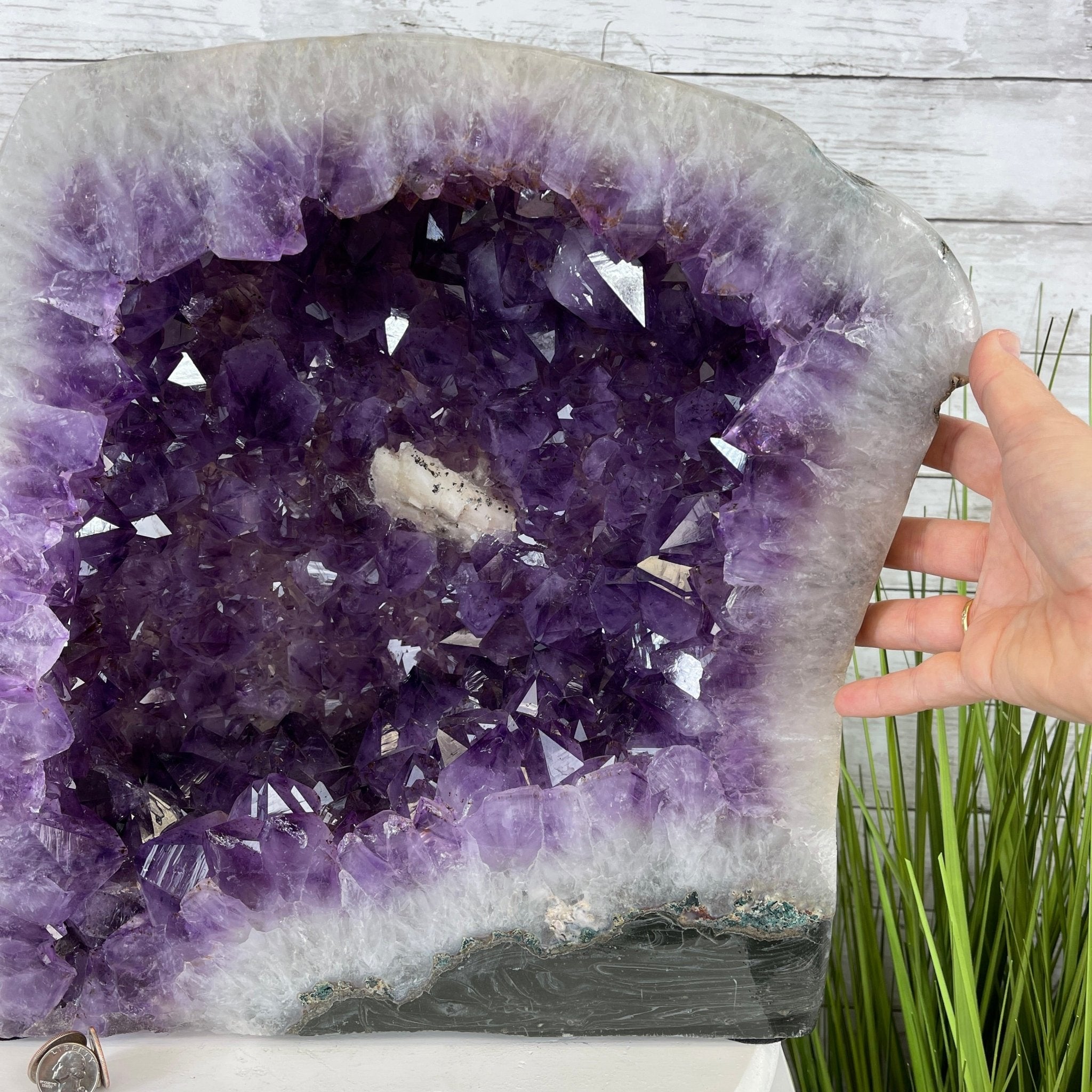 Extra Quality Polished Brazilian Amethyst Cathedral, 80.9 lbs & 15.5" tall Model #5602-0105 by Brazil Gems - Brazil GemsBrazil GemsExtra Quality Polished Brazilian Amethyst Cathedral, 80.9 lbs & 15.5" tall Model #5602-0105 by Brazil GemsPolished Cathedrals5602-0105