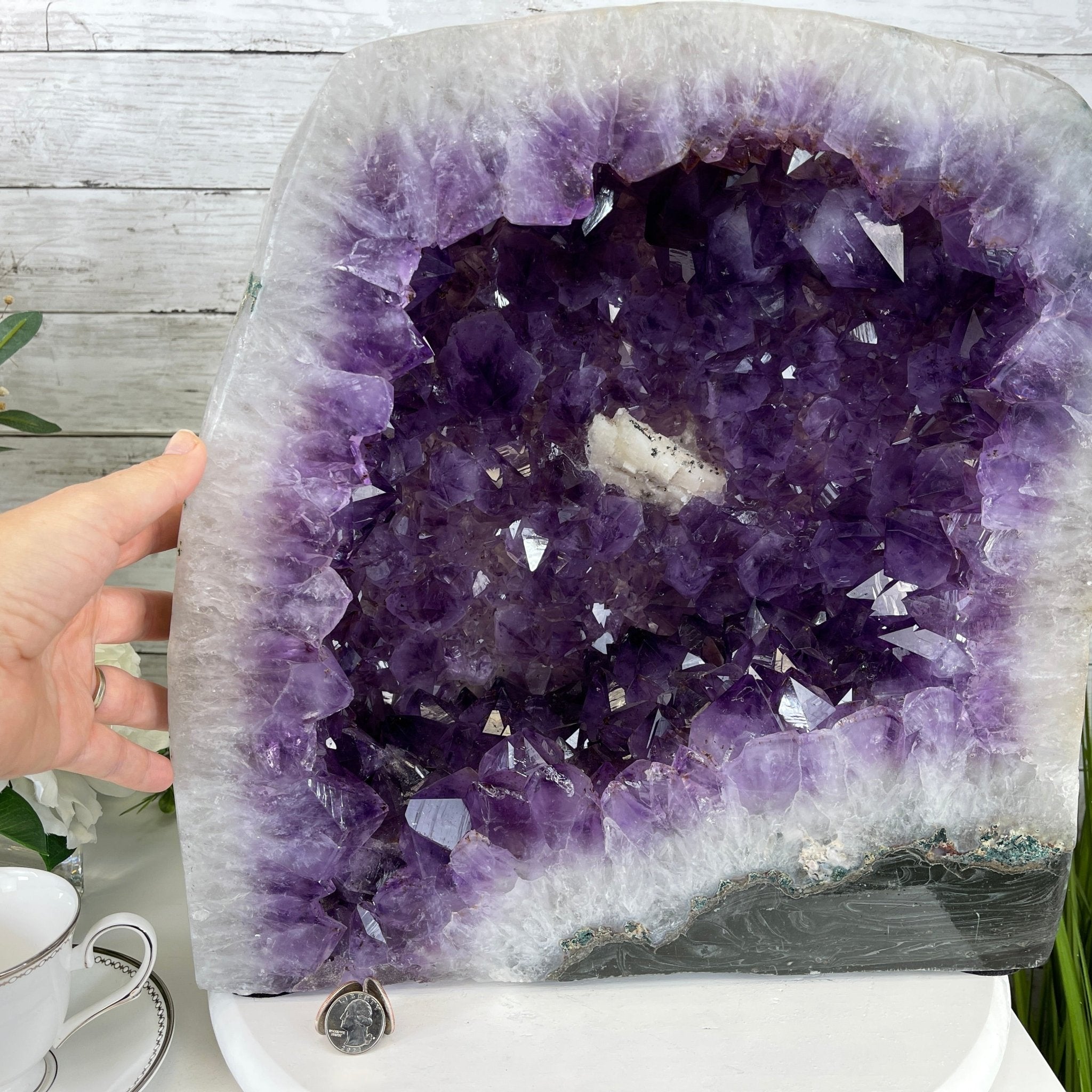 Extra Quality Polished Brazilian Amethyst Cathedral, 80.9 lbs & 15.5" tall Model #5602-0105 by Brazil Gems - Brazil GemsBrazil GemsExtra Quality Polished Brazilian Amethyst Cathedral, 80.9 lbs & 15.5" tall Model #5602-0105 by Brazil GemsPolished Cathedrals5602-0105