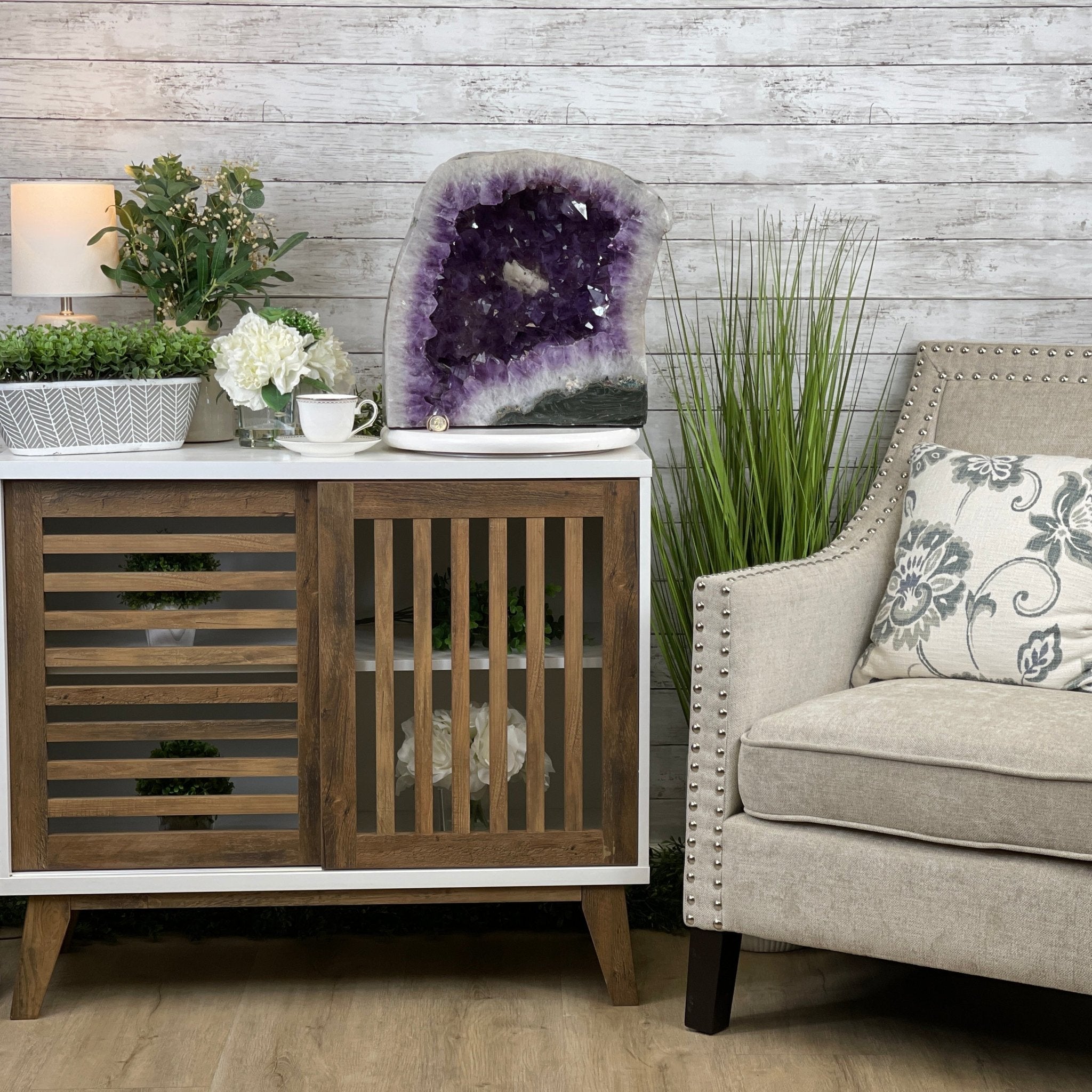 Extra Quality Polished Brazilian Amethyst Cathedral, 80.9 lbs & 15.5" tall Model #5602-0105 by Brazil Gems - Brazil GemsBrazil GemsExtra Quality Polished Brazilian Amethyst Cathedral, 80.9 lbs & 15.5" tall Model #5602-0105 by Brazil GemsPolished Cathedrals5602-0105