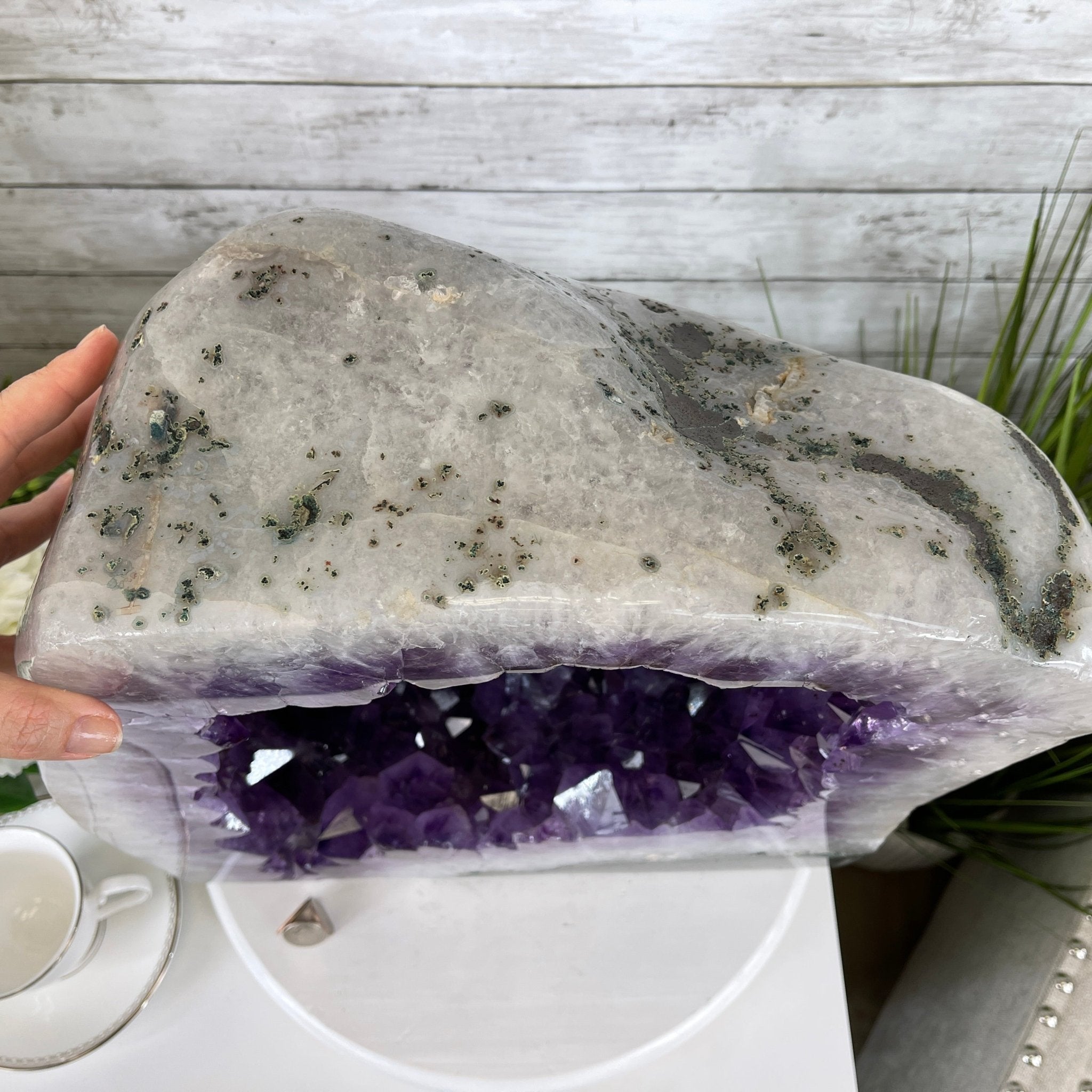 Extra Quality Polished Brazilian Amethyst Cathedral, 80.9 lbs & 15.5" tall Model #5602-0105 by Brazil Gems - Brazil GemsBrazil GemsExtra Quality Polished Brazilian Amethyst Cathedral, 80.9 lbs & 15.5" tall Model #5602-0105 by Brazil GemsPolished Cathedrals5602-0105