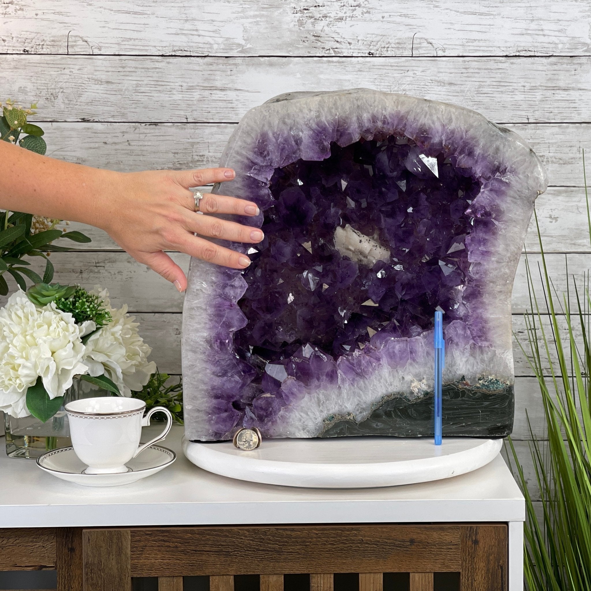 Extra Quality Polished Brazilian Amethyst Cathedral, 80.9 lbs & 15.5" tall Model #5602-0105 by Brazil Gems - Brazil GemsBrazil GemsExtra Quality Polished Brazilian Amethyst Cathedral, 80.9 lbs & 15.5" tall Model #5602-0105 by Brazil GemsPolished Cathedrals5602-0105