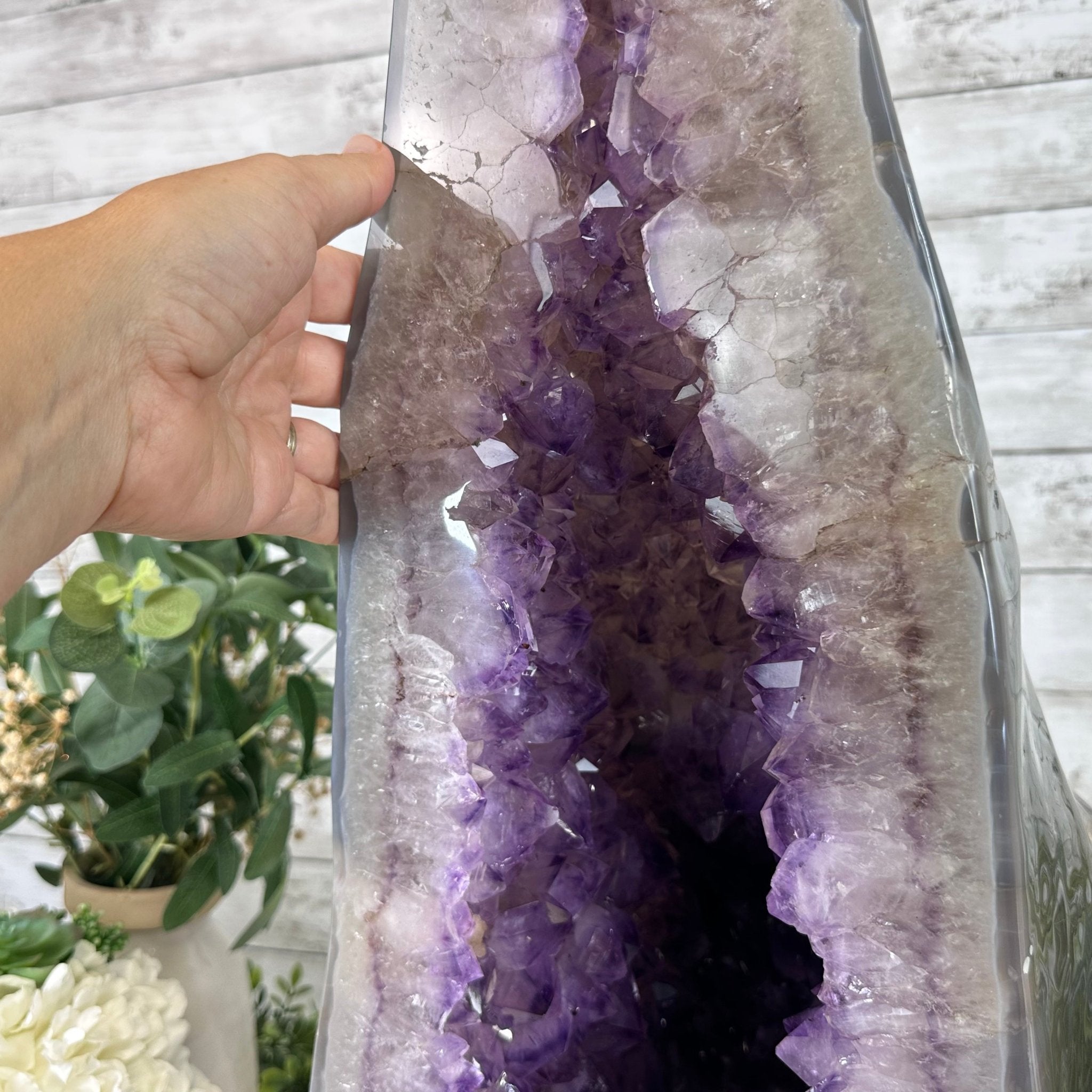 Extra Quality Polished Brazilian Amethyst Cathedral, 82.5 lbs & 23.6" tall Model #5602-0027 by Brazil Gems - Brazil GemsBrazil GemsExtra Quality Polished Brazilian Amethyst Cathedral, 82.5 lbs & 23.6" tall Model #5602-0027 by Brazil GemsPolished Cathedrals5602-0027