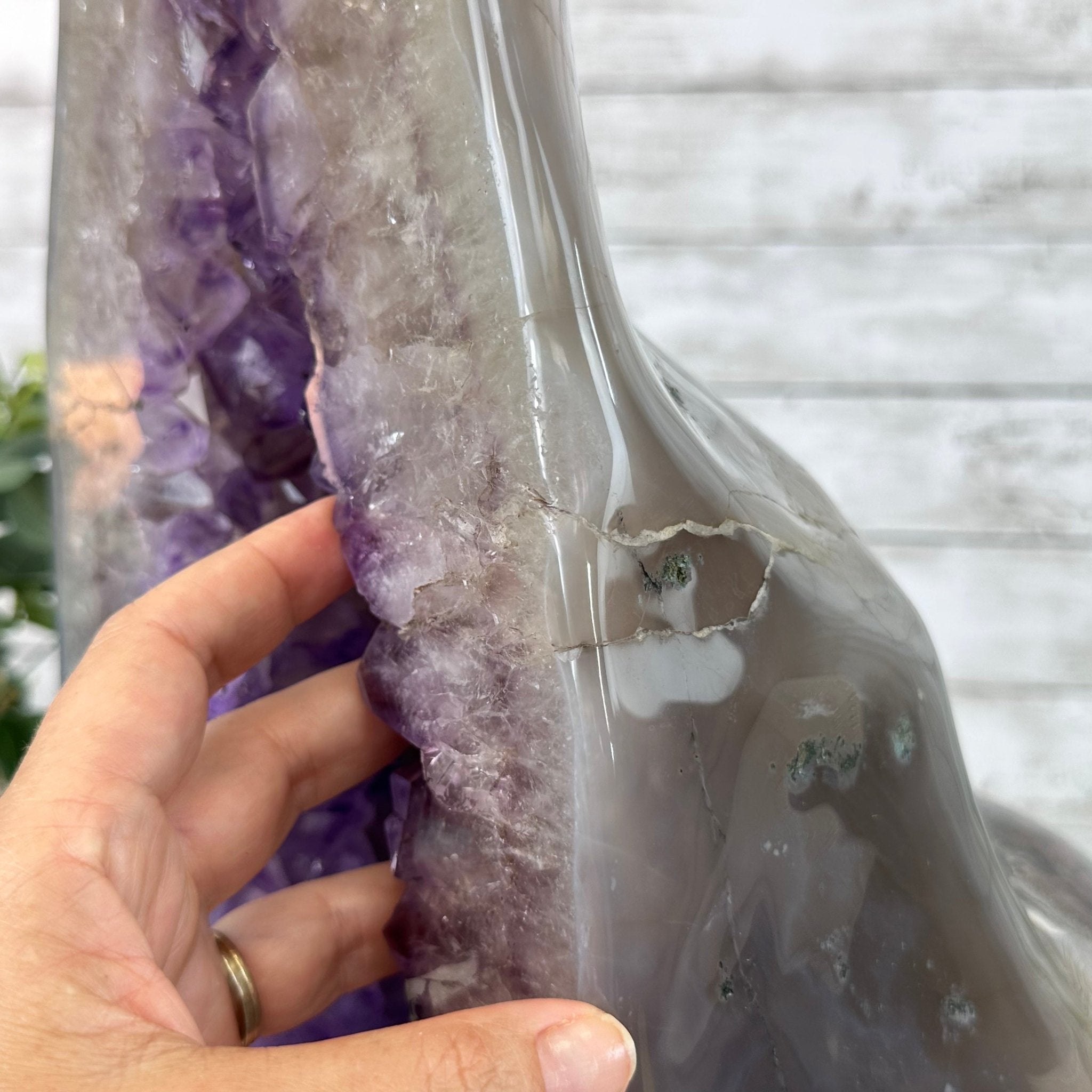 Extra Quality Polished Brazilian Amethyst Cathedral, 82.5 lbs & 23.6" tall Model #5602-0027 by Brazil Gems - Brazil GemsBrazil GemsExtra Quality Polished Brazilian Amethyst Cathedral, 82.5 lbs & 23.6" tall Model #5602-0027 by Brazil GemsPolished Cathedrals5602-0027