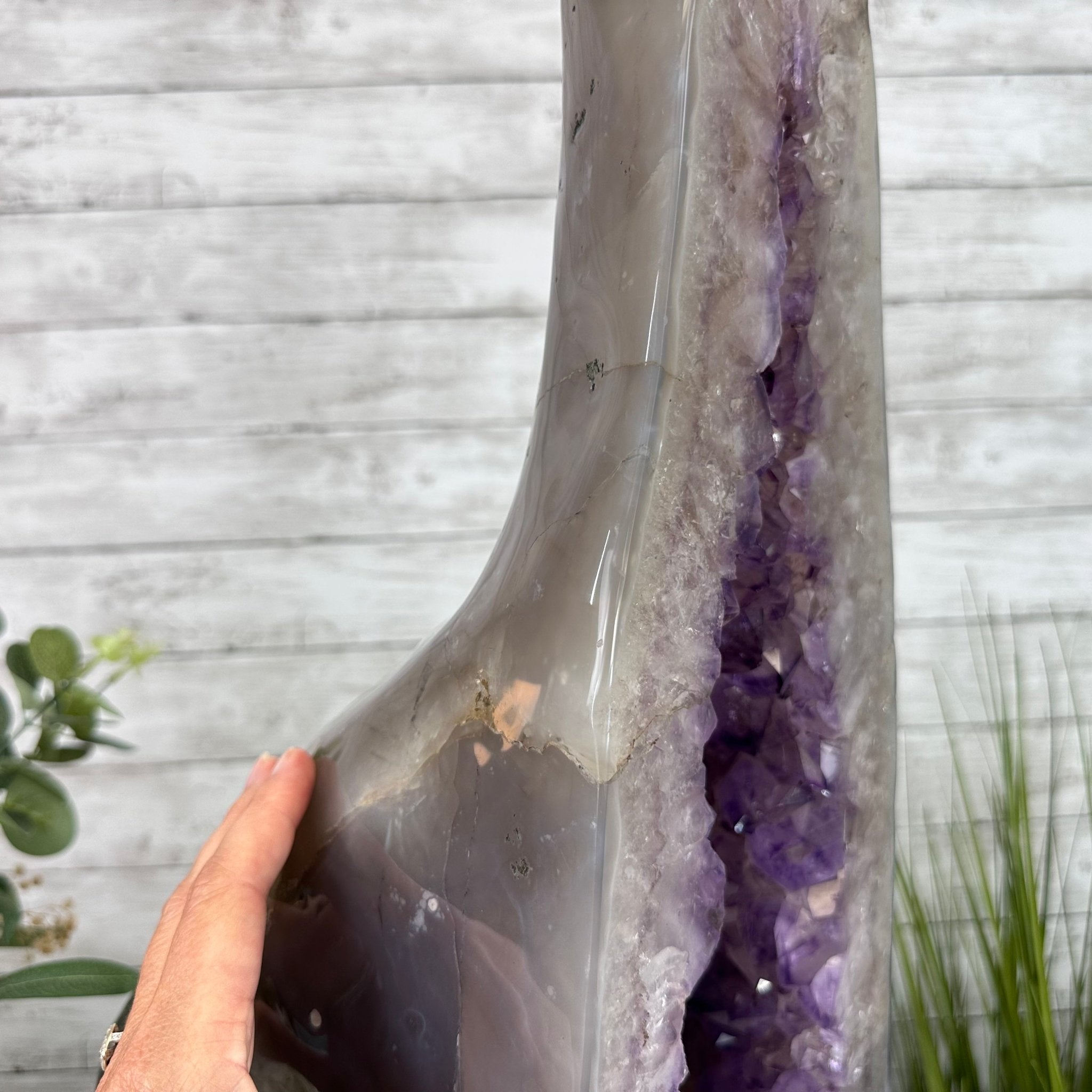 Extra Quality Polished Brazilian Amethyst Cathedral, 82.5 lbs & 23.6" tall Model #5602-0027 by Brazil Gems - Brazil GemsBrazil GemsExtra Quality Polished Brazilian Amethyst Cathedral, 82.5 lbs & 23.6" tall Model #5602-0027 by Brazil GemsPolished Cathedrals5602-0027