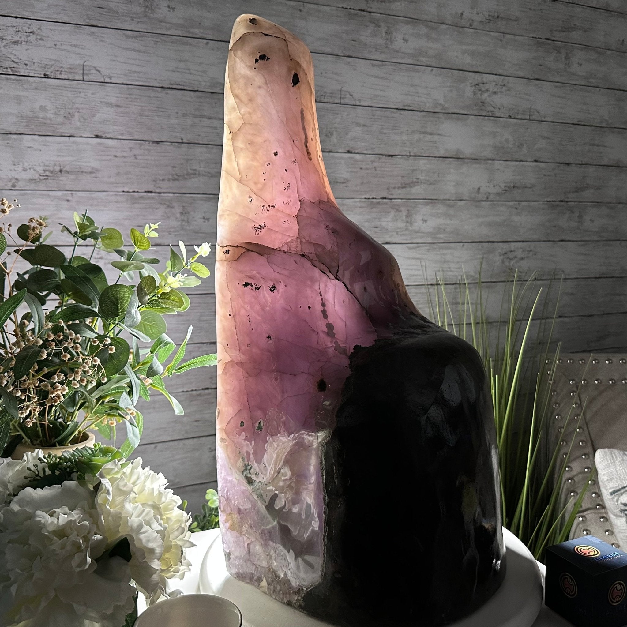 Extra Quality Polished Brazilian Amethyst Cathedral, 82.5 lbs & 23.6" tall Model #5602-0027 by Brazil Gems - Brazil GemsBrazil GemsExtra Quality Polished Brazilian Amethyst Cathedral, 82.5 lbs & 23.6" tall Model #5602-0027 by Brazil GemsPolished Cathedrals5602-0027