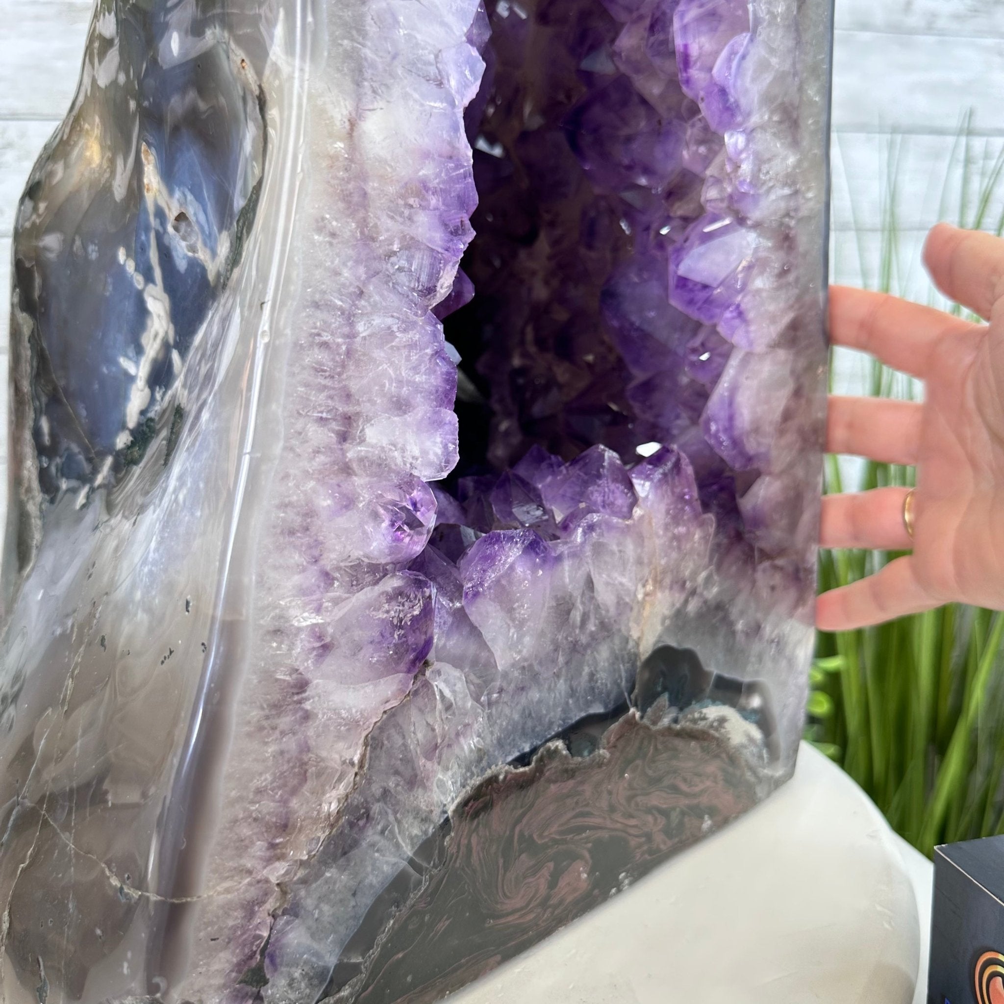 Extra Quality Polished Brazilian Amethyst Cathedral, 82.5 lbs & 23.6" tall Model #5602-0027 by Brazil Gems - Brazil GemsBrazil GemsExtra Quality Polished Brazilian Amethyst Cathedral, 82.5 lbs & 23.6" tall Model #5602-0027 by Brazil GemsPolished Cathedrals5602-0027