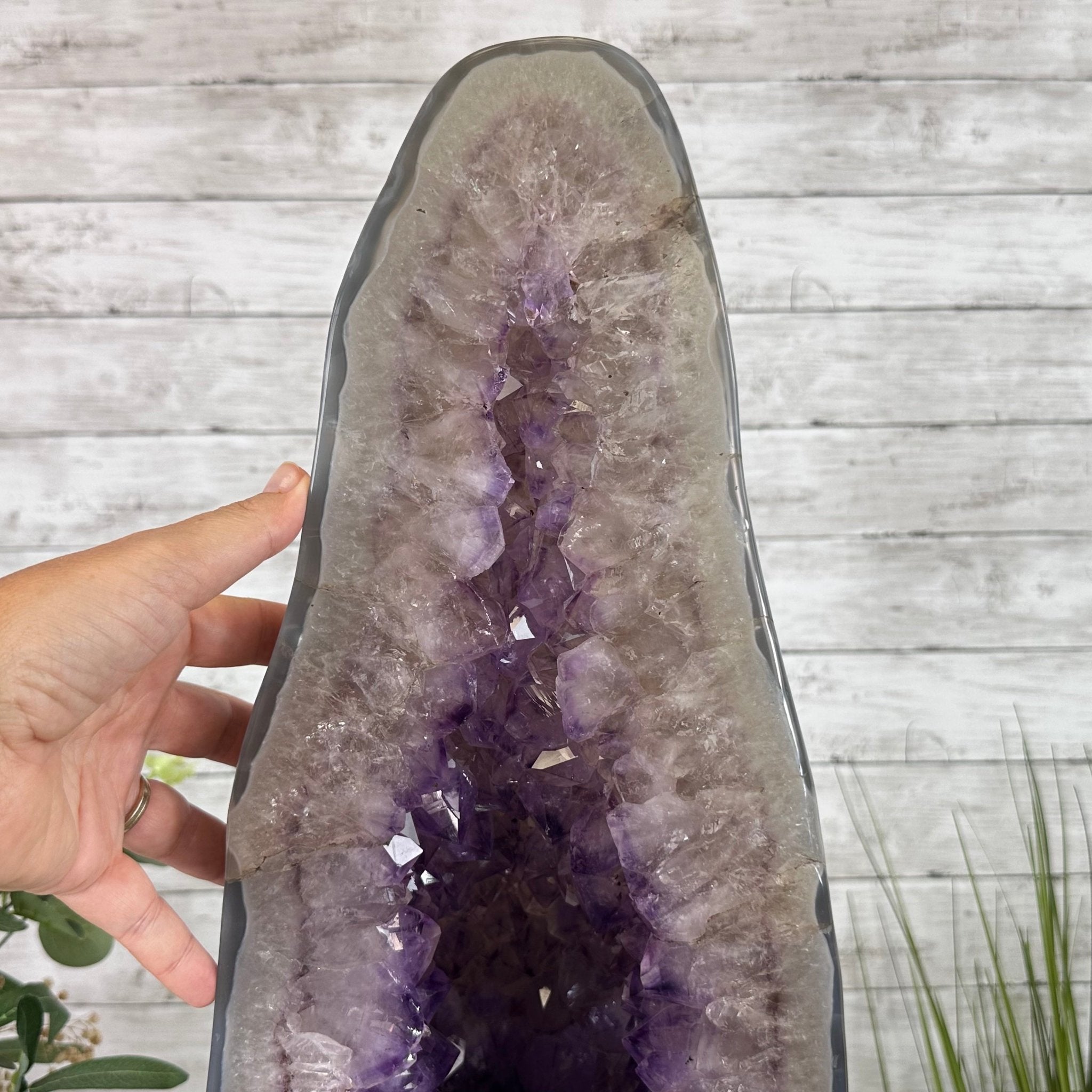 Extra Quality Polished Brazilian Amethyst Cathedral, 82.5 lbs & 23.6" tall Model #5602-0027 by Brazil Gems - Brazil GemsBrazil GemsExtra Quality Polished Brazilian Amethyst Cathedral, 82.5 lbs & 23.6" tall Model #5602-0027 by Brazil GemsPolished Cathedrals5602-0027