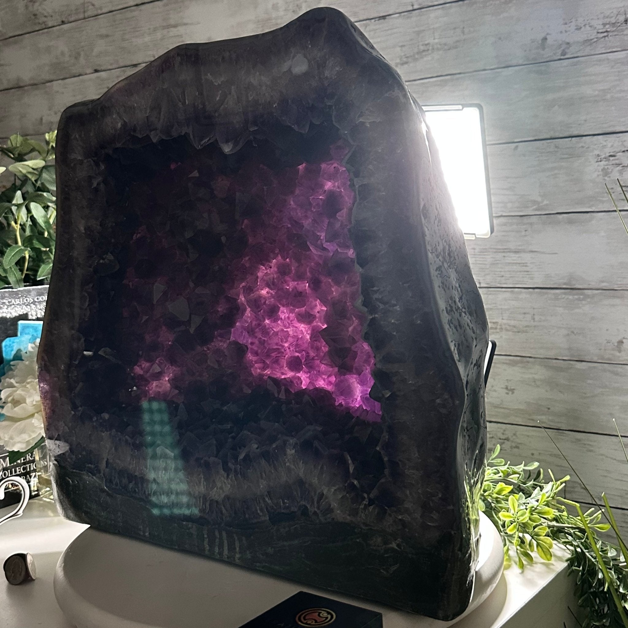 Extra Quality Polished Brazilian Amethyst Cathedral, 82.8 lbs & 15.9" tall Model #5602-0197 by Brazil Gems - Brazil GemsBrazil GemsExtra Quality Polished Brazilian Amethyst Cathedral, 82.8 lbs & 15.9" tall Model #5602-0197 by Brazil GemsPolished Cathedrals5602-0197