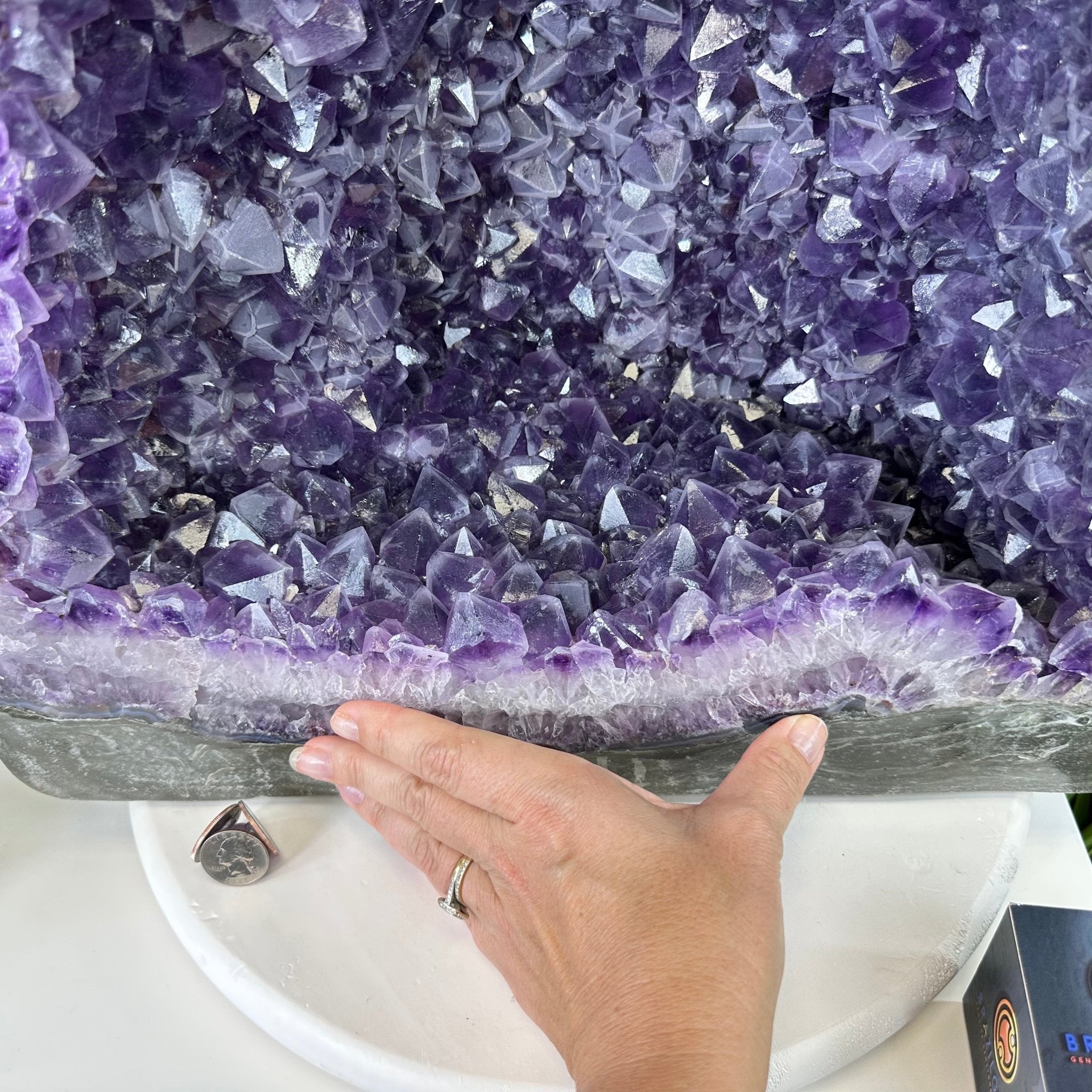Extra Quality Polished Brazilian Amethyst Cathedral, 82.8 lbs & 15.9" tall Model #5602-0197 by Brazil Gems - Brazil GemsBrazil GemsExtra Quality Polished Brazilian Amethyst Cathedral, 82.8 lbs & 15.9" tall Model #5602-0197 by Brazil GemsPolished Cathedrals5602-0197