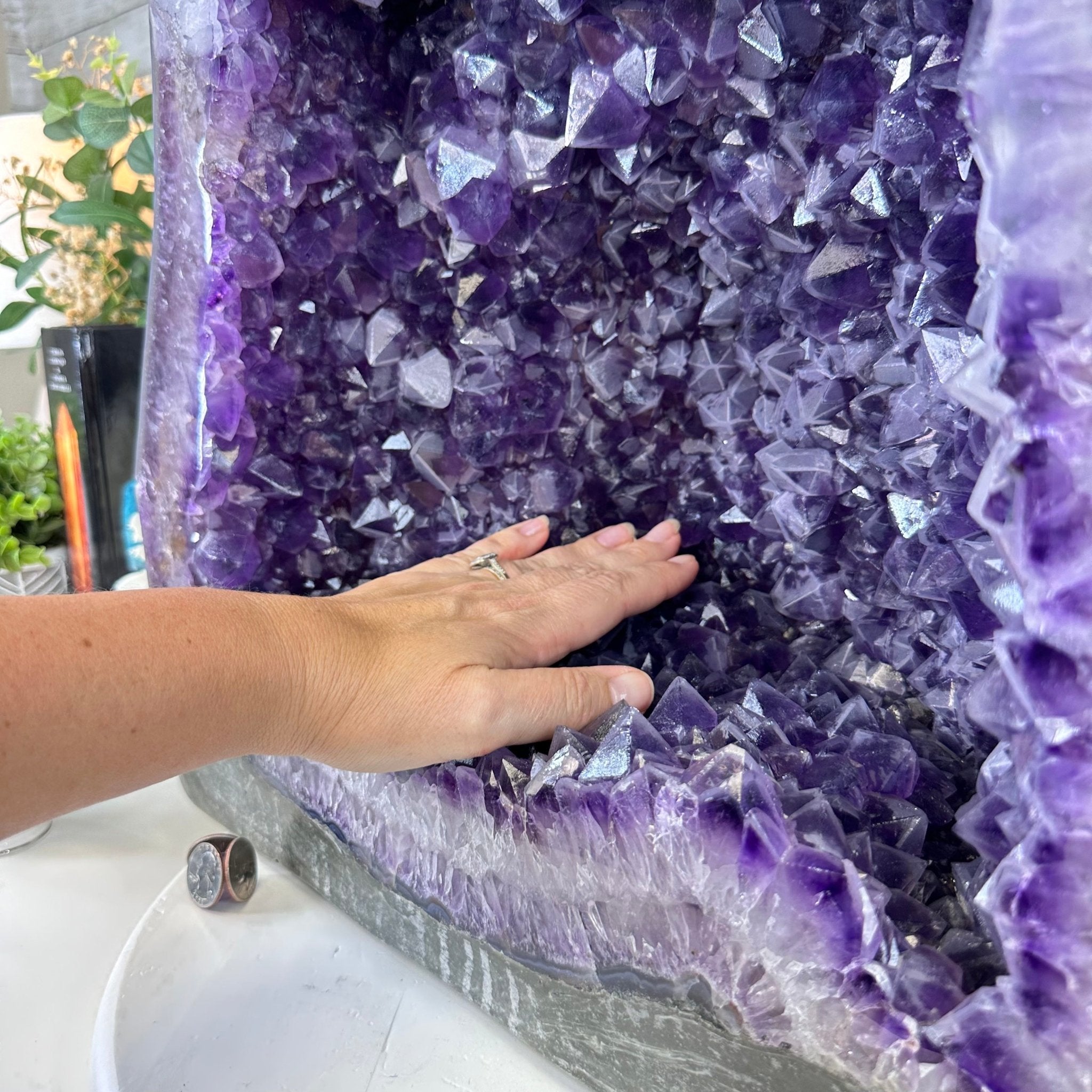 Extra Quality Polished Brazilian Amethyst Cathedral, 82.8 lbs & 15.9" tall Model #5602-0197 by Brazil Gems - Brazil GemsBrazil GemsExtra Quality Polished Brazilian Amethyst Cathedral, 82.8 lbs & 15.9" tall Model #5602-0197 by Brazil GemsPolished Cathedrals5602-0197