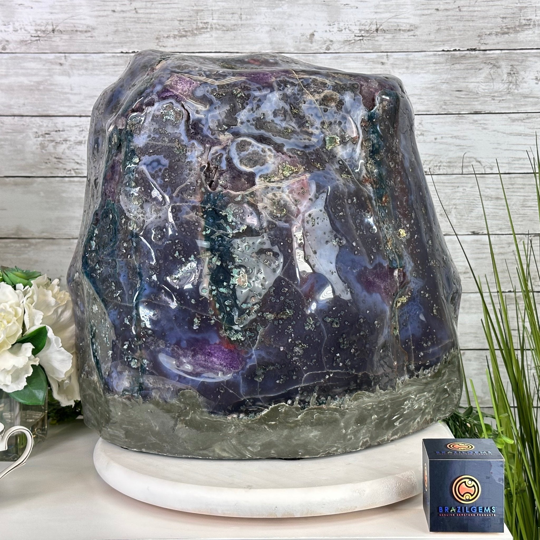 Extra Quality Polished Brazilian Amethyst Cathedral, 82.8 lbs & 15.9" tall Model #5602-0197 by Brazil Gems - Brazil GemsBrazil GemsExtra Quality Polished Brazilian Amethyst Cathedral, 82.8 lbs & 15.9" tall Model #5602-0197 by Brazil GemsPolished Cathedrals5602-0197