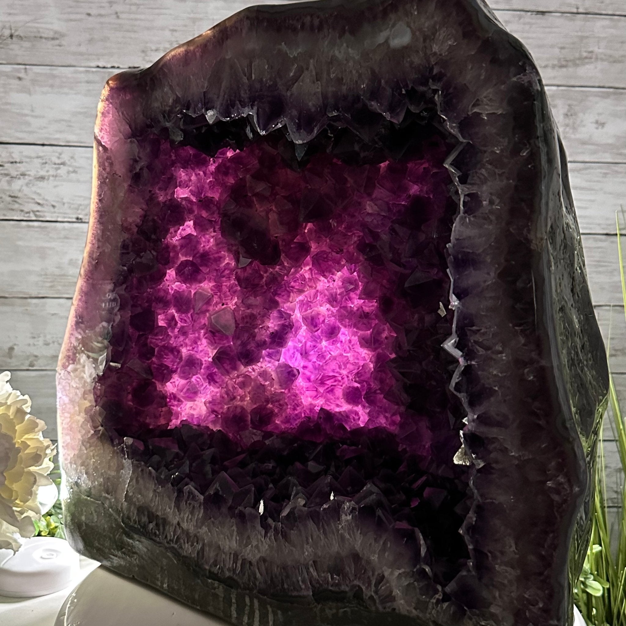 Extra Quality Polished Brazilian Amethyst Cathedral, 82.8 lbs & 15.9" tall Model #5602-0197 by Brazil Gems - Brazil GemsBrazil GemsExtra Quality Polished Brazilian Amethyst Cathedral, 82.8 lbs & 15.9" tall Model #5602-0197 by Brazil GemsPolished Cathedrals5602-0197