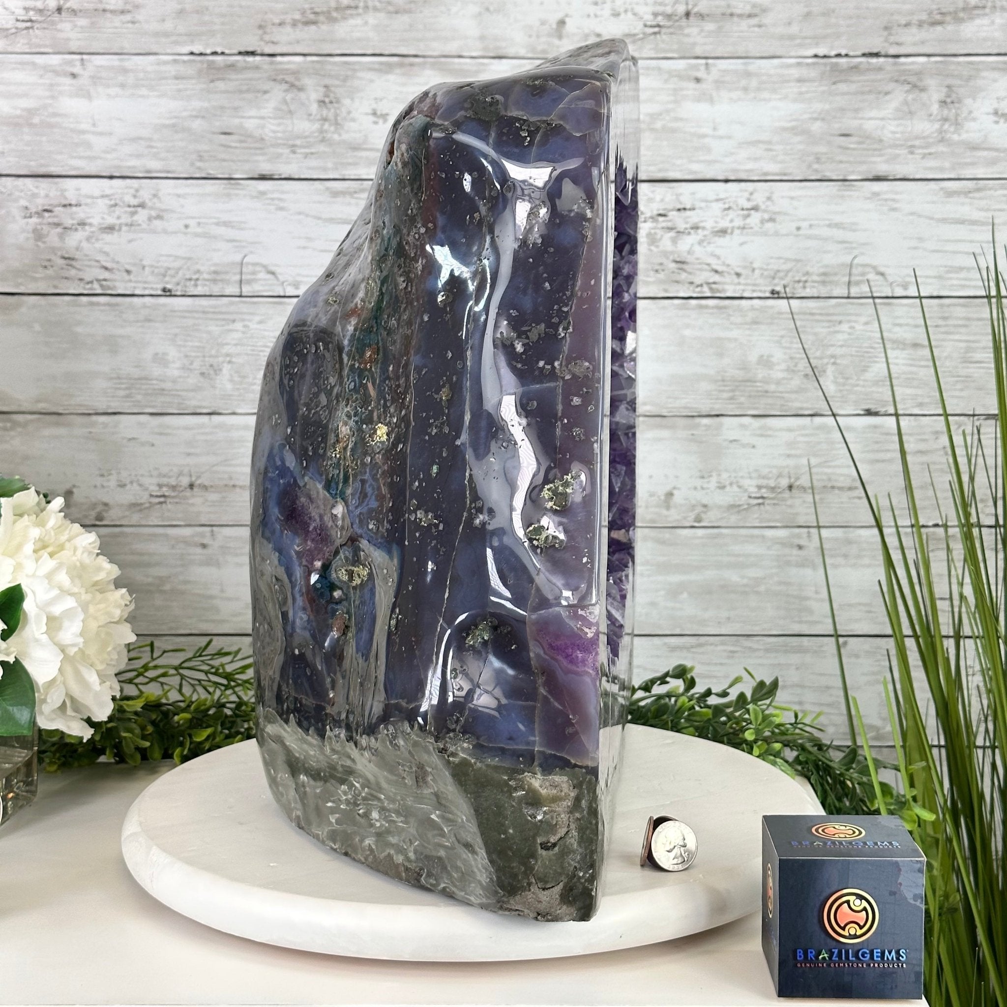 Extra Quality Polished Brazilian Amethyst Cathedral, 82.8 lbs & 15.9" tall Model #5602-0197 by Brazil Gems - Brazil GemsBrazil GemsExtra Quality Polished Brazilian Amethyst Cathedral, 82.8 lbs & 15.9" tall Model #5602-0197 by Brazil GemsPolished Cathedrals5602-0197