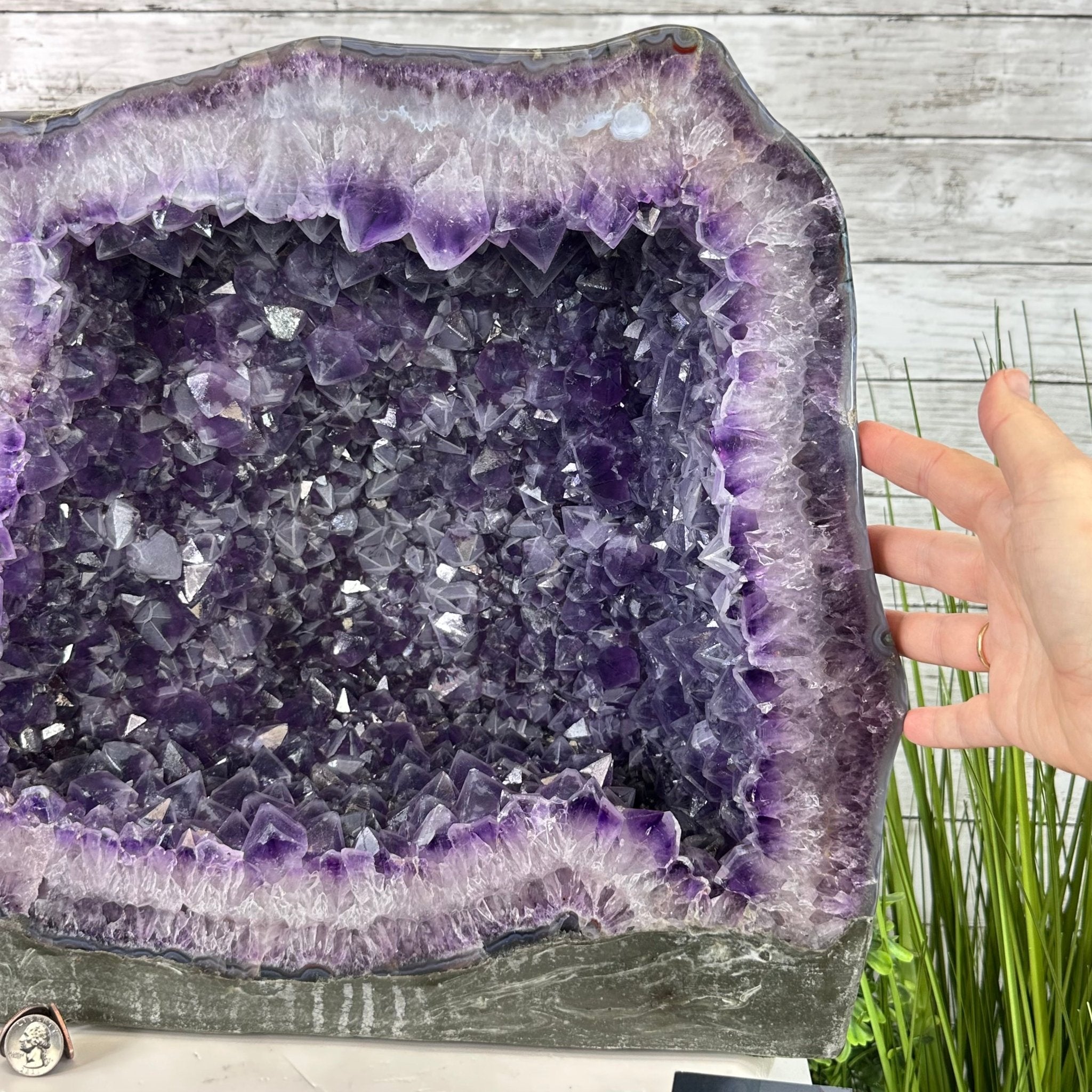 Extra Quality Polished Brazilian Amethyst Cathedral, 82.8 lbs & 15.9" tall Model #5602-0197 by Brazil Gems - Brazil GemsBrazil GemsExtra Quality Polished Brazilian Amethyst Cathedral, 82.8 lbs & 15.9" tall Model #5602-0197 by Brazil GemsPolished Cathedrals5602-0197