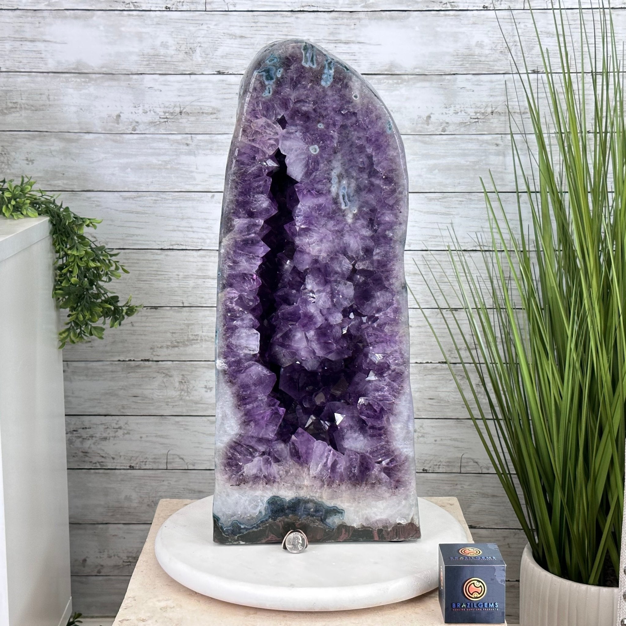 Extra Quality Polished Brazilian Amethyst Cathedral, 83.8 lbs & 23" tall Model #5602-0008 by Brazil Gems - Brazil GemsBrazil GemsExtra Quality Polished Brazilian Amethyst Cathedral, 83.8 lbs & 23" tall Model #5602-0008 by Brazil GemsPolished Cathedrals5602-0008