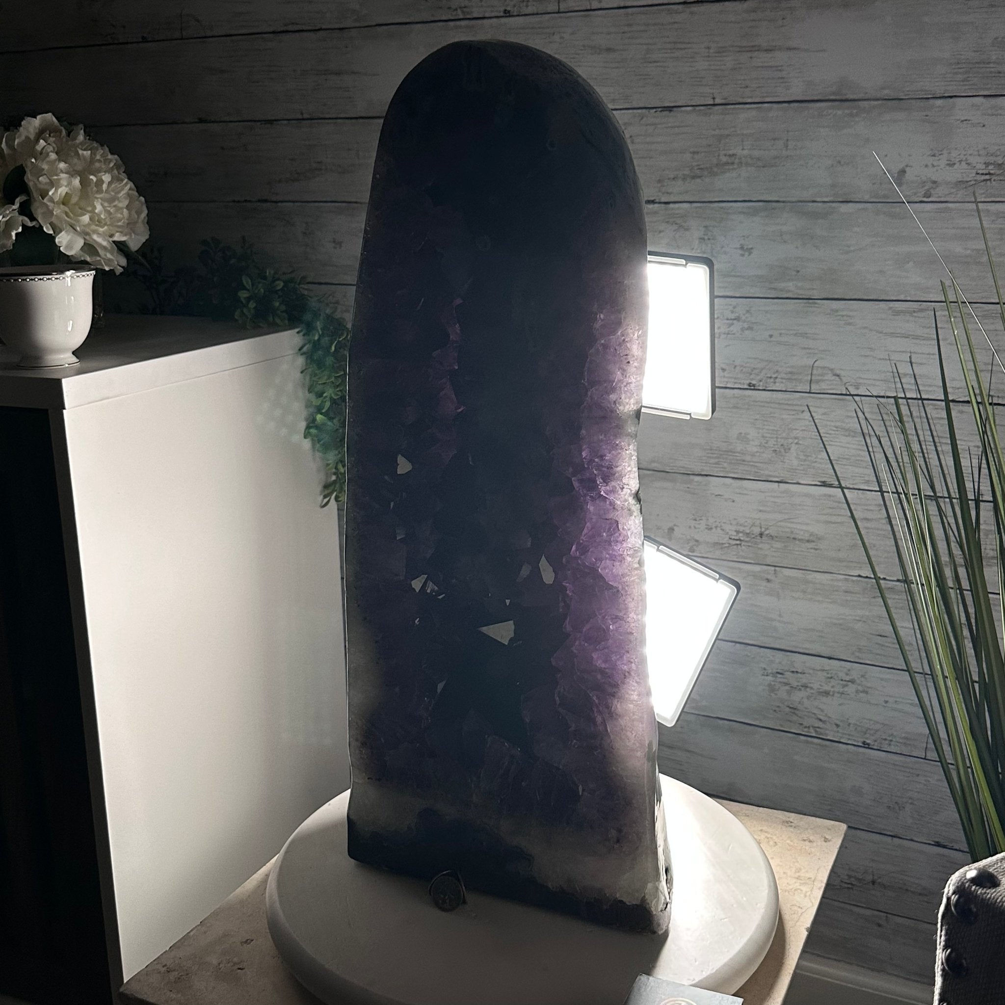 Extra Quality Polished Brazilian Amethyst Cathedral, 83.8 lbs & 23" tall Model #5602-0008 by Brazil Gems - Brazil GemsBrazil GemsExtra Quality Polished Brazilian Amethyst Cathedral, 83.8 lbs & 23" tall Model #5602-0008 by Brazil GemsPolished Cathedrals5602-0008