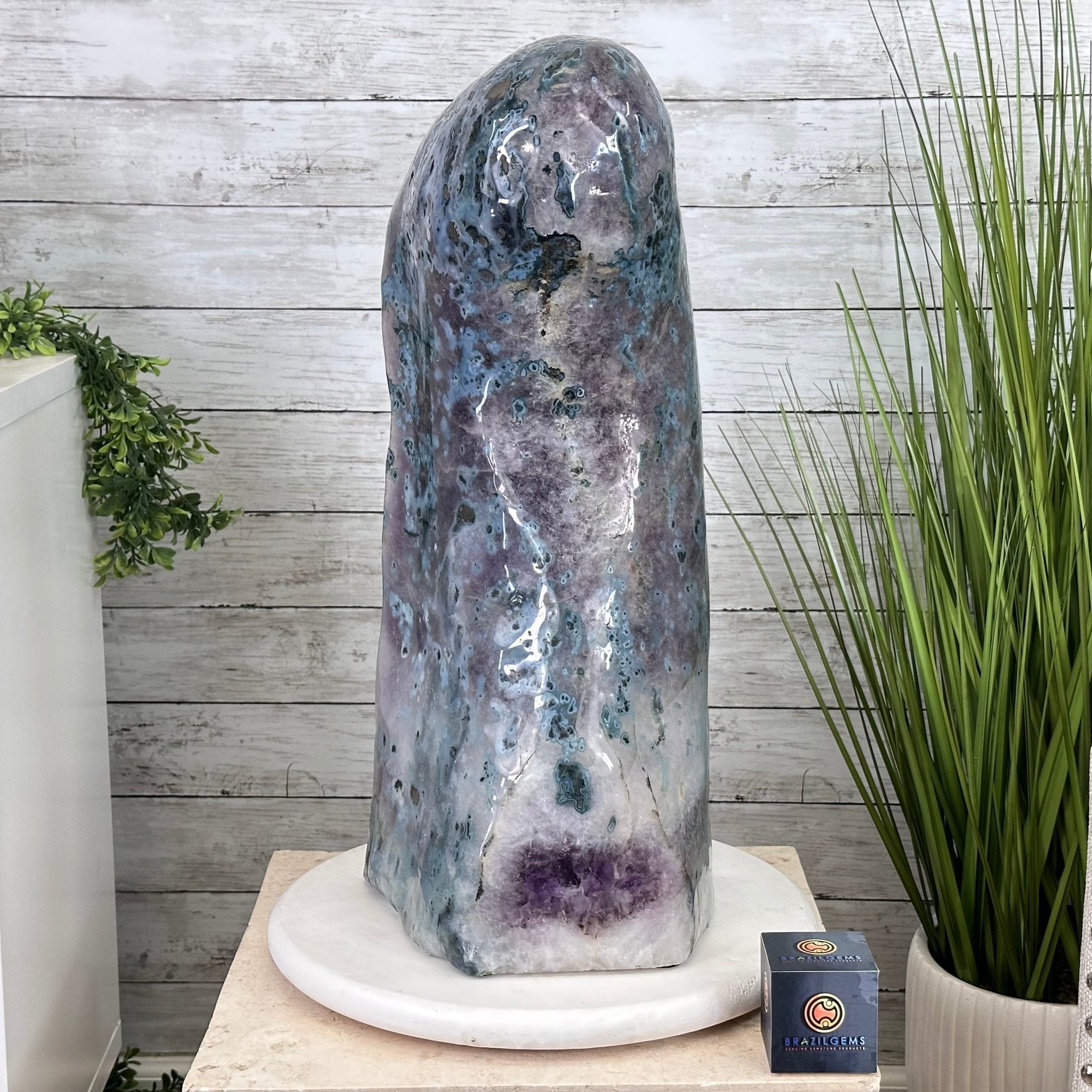 Extra Quality Polished Brazilian Amethyst Cathedral, 83.8 lbs & 23" tall Model #5602-0008 by Brazil Gems - Brazil GemsBrazil GemsExtra Quality Polished Brazilian Amethyst Cathedral, 83.8 lbs & 23" tall Model #5602-0008 by Brazil GemsPolished Cathedrals5602-0008