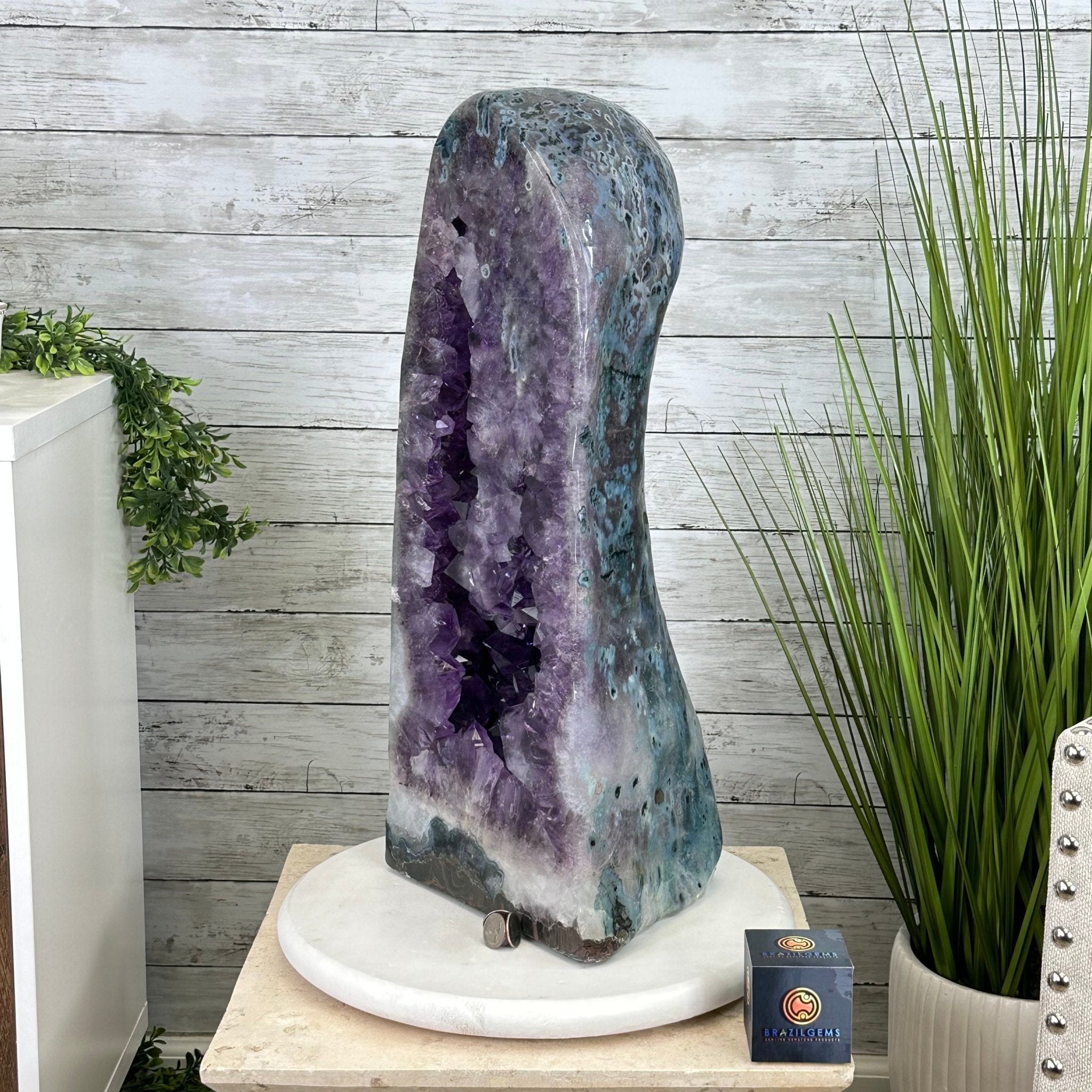Extra Quality Polished Brazilian Amethyst Cathedral, 83.8 lbs & 23" tall Model #5602-0008 by Brazil Gems - Brazil GemsBrazil GemsExtra Quality Polished Brazilian Amethyst Cathedral, 83.8 lbs & 23" tall Model #5602-0008 by Brazil GemsPolished Cathedrals5602-0008