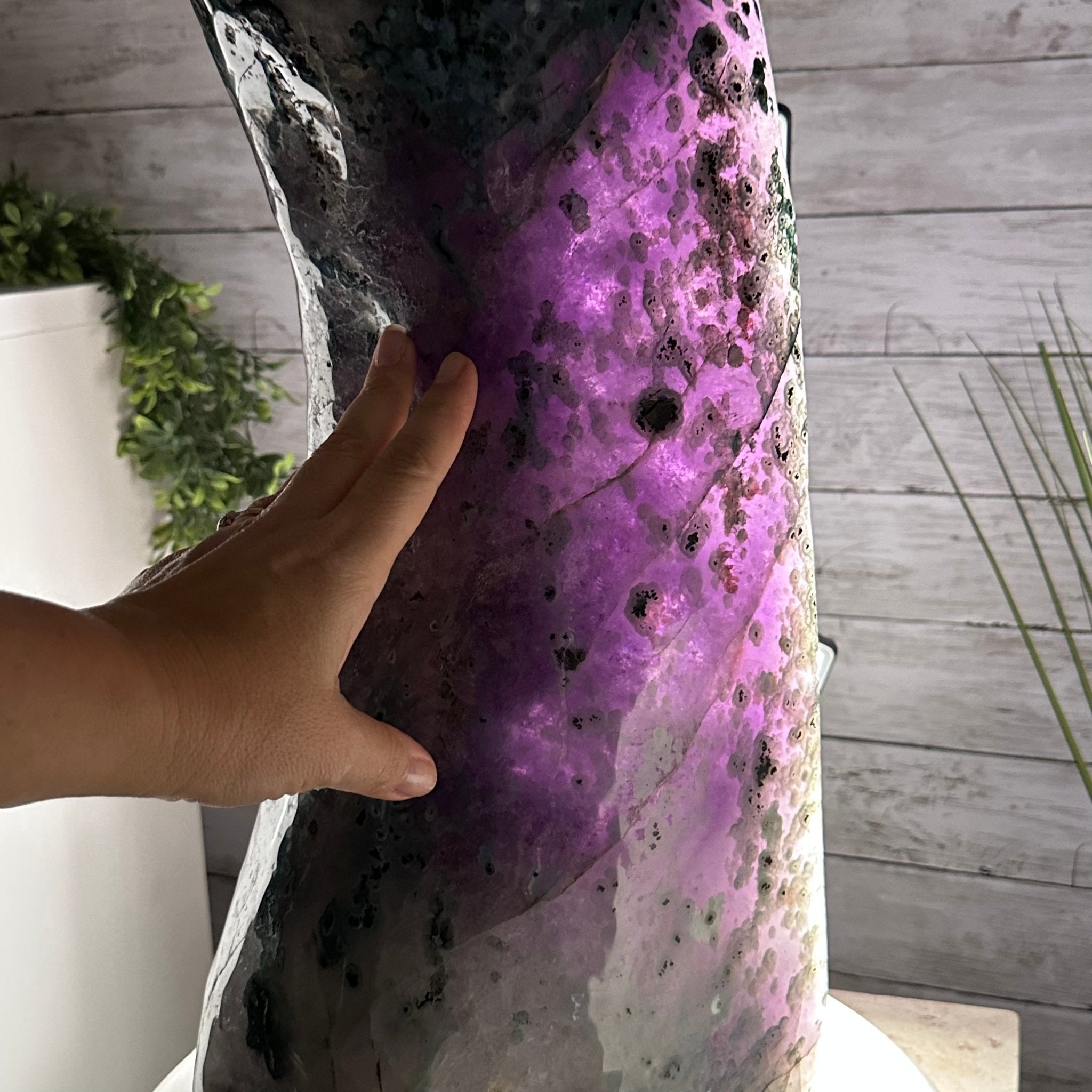 Extra Quality Polished Brazilian Amethyst Cathedral, 83.8 lbs & 23" tall Model #5602-0008 by Brazil Gems - Brazil GemsBrazil GemsExtra Quality Polished Brazilian Amethyst Cathedral, 83.8 lbs & 23" tall Model #5602-0008 by Brazil GemsPolished Cathedrals5602-0008