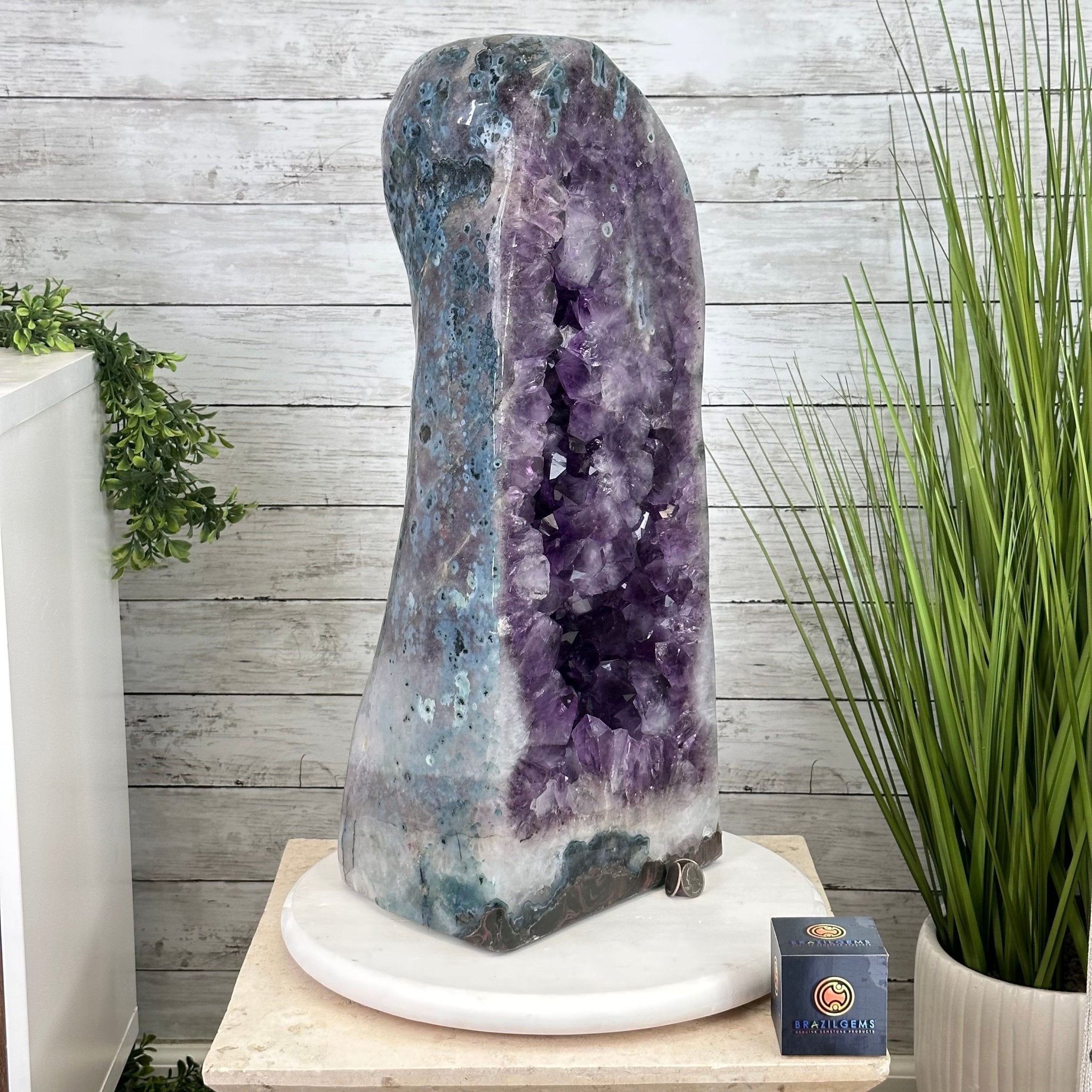 Extra Quality Polished Brazilian Amethyst Cathedral, 83.8 lbs & 23" tall Model #5602-0008 by Brazil Gems - Brazil GemsBrazil GemsExtra Quality Polished Brazilian Amethyst Cathedral, 83.8 lbs & 23" tall Model #5602-0008 by Brazil GemsPolished Cathedrals5602-0008