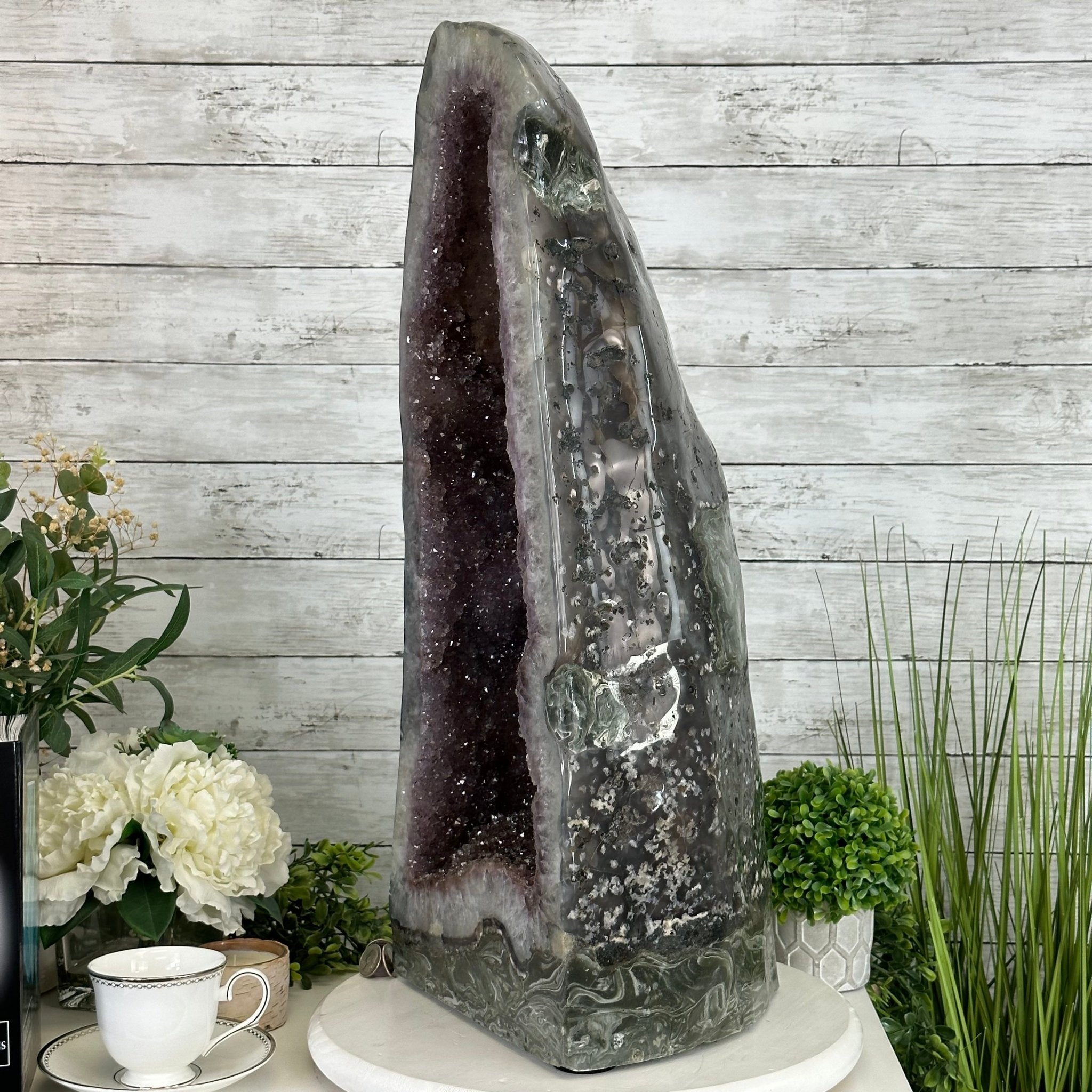 Extra Quality Polished Brazilian Amethyst Cathedral, 84.8 lbs & 26.2" tall Model #5602-0164 by Brazil Gems - Brazil GemsBrazil GemsExtra Quality Polished Brazilian Amethyst Cathedral, 84.8 lbs & 26.2" tall Model #5602-0164 by Brazil GemsPolished Cathedrals5602-0164