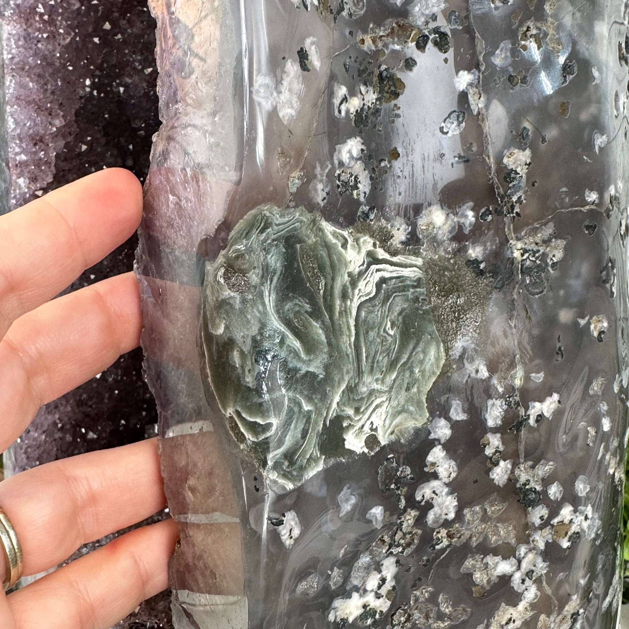 Extra Quality Polished Brazilian Amethyst Cathedral, 84.8 lbs & 26.2" tall Model #5602-0164 by Brazil Gems - Brazil GemsBrazil GemsExtra Quality Polished Brazilian Amethyst Cathedral, 84.8 lbs & 26.2" tall Model #5602-0164 by Brazil GemsPolished Cathedrals5602-0164