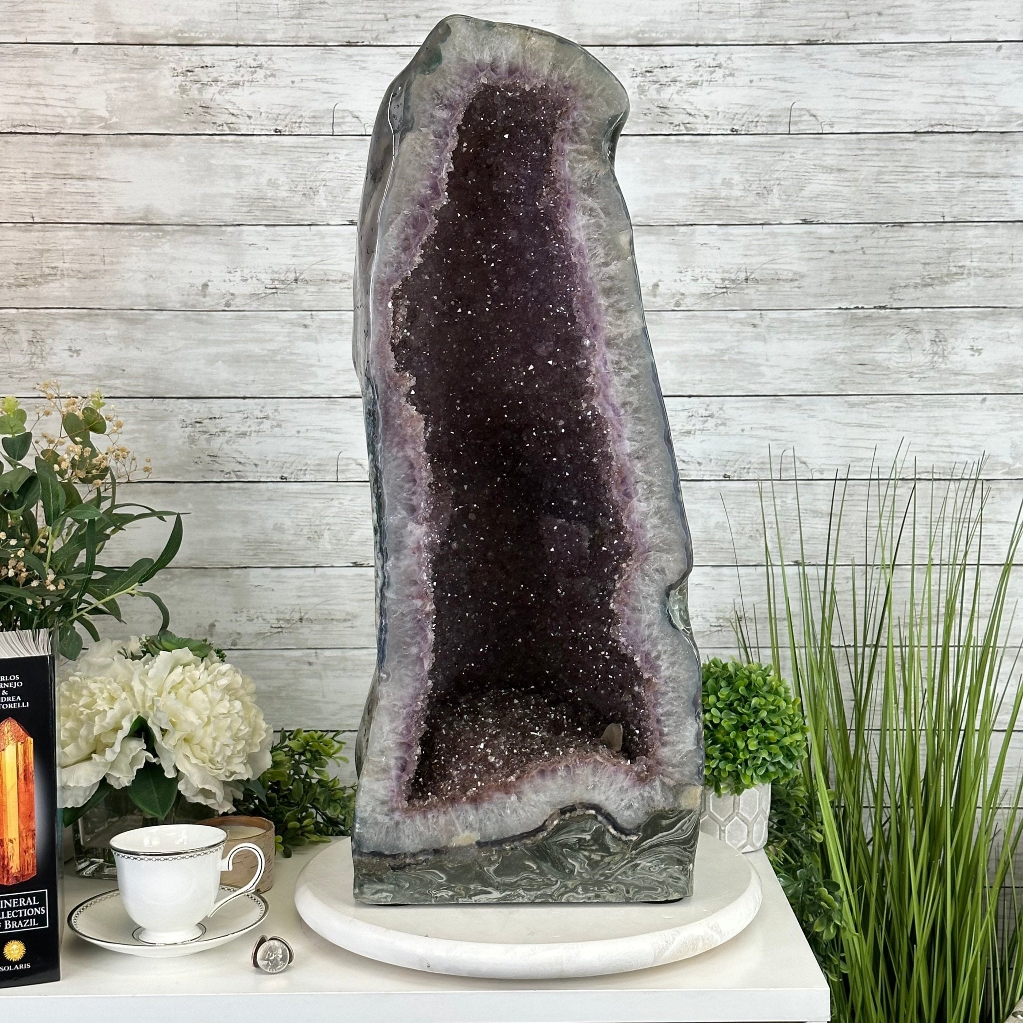 Extra Quality Polished Brazilian Amethyst Cathedral, 84.8 lbs & 26.2" tall Model #5602-0164 by Brazil Gems - Brazil GemsBrazil GemsExtra Quality Polished Brazilian Amethyst Cathedral, 84.8 lbs & 26.2" tall Model #5602-0164 by Brazil GemsPolished Cathedrals5602-0164