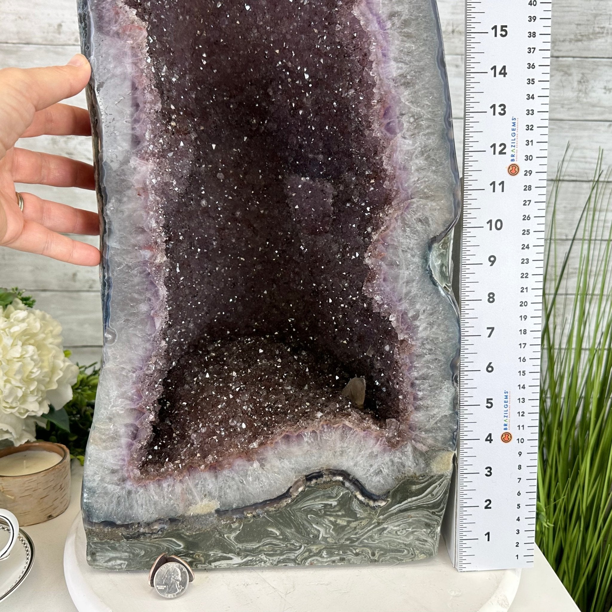 Extra Quality Polished Brazilian Amethyst Cathedral, 84.8 lbs & 26.2" tall Model #5602-0164 by Brazil Gems - Brazil GemsBrazil GemsExtra Quality Polished Brazilian Amethyst Cathedral, 84.8 lbs & 26.2" tall Model #5602-0164 by Brazil GemsPolished Cathedrals5602-0164