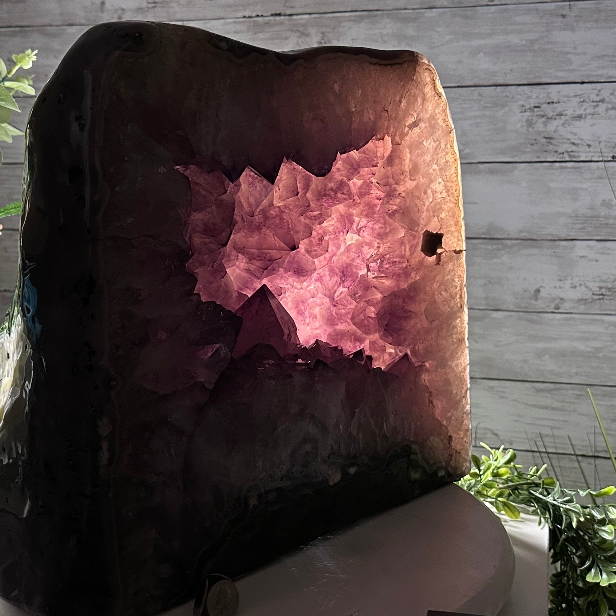 Extra Quality Polished Brazilian Amethyst Cathedral, 85.7 lbs & 13.9" tall Model #5602-0018 by Brazil Gems - Brazil GemsBrazil GemsExtra Quality Polished Brazilian Amethyst Cathedral, 85.7 lbs & 13.9" tall Model #5602-0018 by Brazil GemsPolished Cathedrals5602-0018