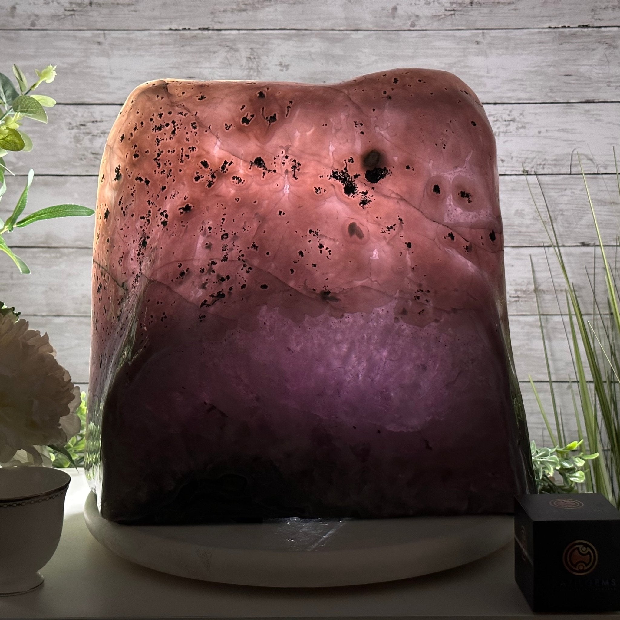 Extra Quality Polished Brazilian Amethyst Cathedral, 85.7 lbs & 13.9" tall Model #5602-0018 by Brazil Gems - Brazil GemsBrazil GemsExtra Quality Polished Brazilian Amethyst Cathedral, 85.7 lbs & 13.9" tall Model #5602-0018 by Brazil GemsPolished Cathedrals5602-0018