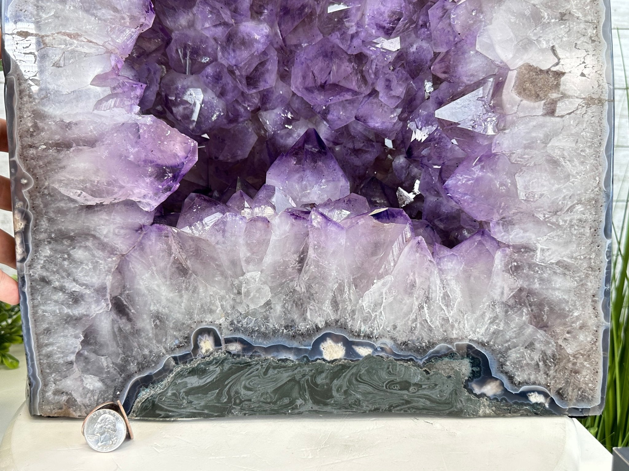 Extra Quality Polished Brazilian Amethyst Cathedral, 85.7 lbs & 13.9" tall Model #5602-0018 by Brazil Gems - Brazil GemsBrazil GemsExtra Quality Polished Brazilian Amethyst Cathedral, 85.7 lbs & 13.9" tall Model #5602-0018 by Brazil GemsPolished Cathedrals5602-0018