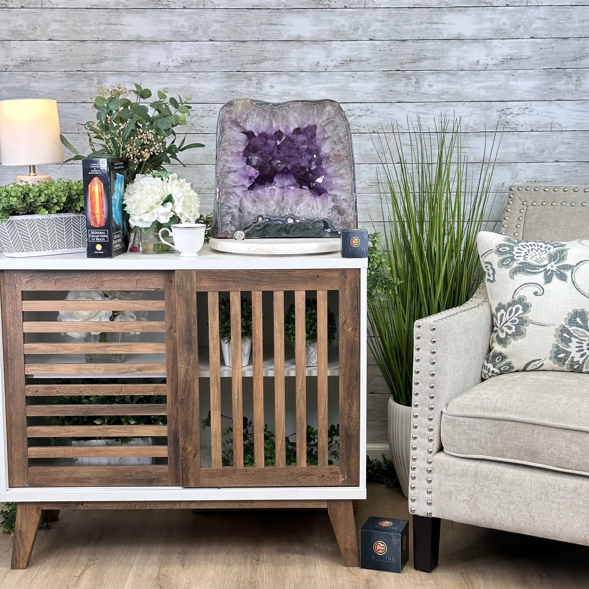 Extra Quality Polished Brazilian Amethyst Cathedral, 85.7 lbs & 13.9" tall Model #5602-0018 by Brazil Gems - Brazil GemsBrazil GemsExtra Quality Polished Brazilian Amethyst Cathedral, 85.7 lbs & 13.9" tall Model #5602-0018 by Brazil GemsPolished Cathedrals5602-0018