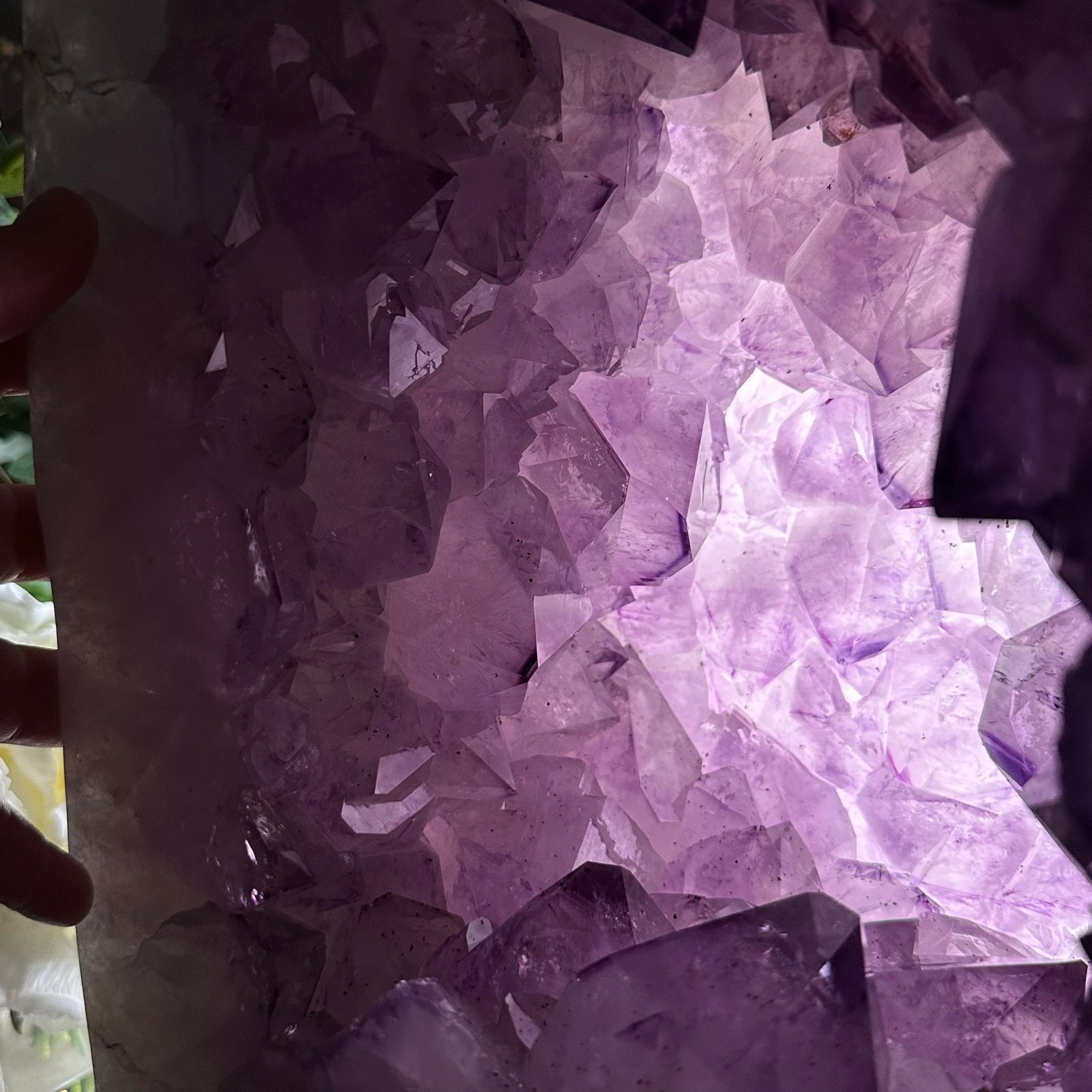 Extra Quality Polished Brazilian Amethyst Cathedral, 87.3 lbs & 17.75" tall Model #5602-0009 by Brazil Gems - Brazil GemsBrazil GemsExtra Quality Polished Brazilian Amethyst Cathedral, 87.3 lbs & 17.75" tall Model #5602-0009 by Brazil GemsPolished Cathedrals5602-0009