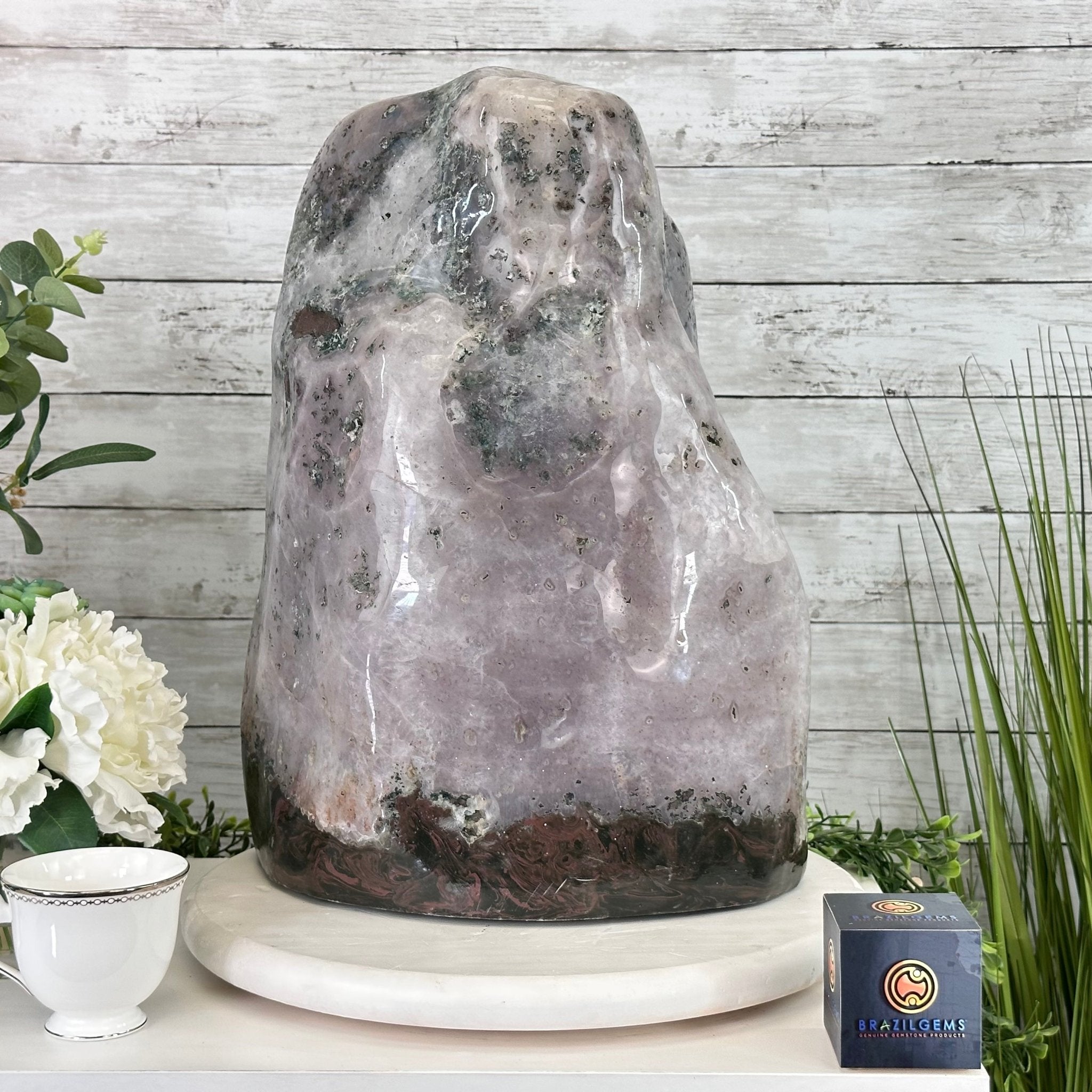 Extra Quality Polished Brazilian Amethyst Cathedral, 87.3 lbs & 17.75" tall Model #5602-0009 by Brazil Gems - Brazil GemsBrazil GemsExtra Quality Polished Brazilian Amethyst Cathedral, 87.3 lbs & 17.75" tall Model #5602-0009 by Brazil GemsPolished Cathedrals5602-0009