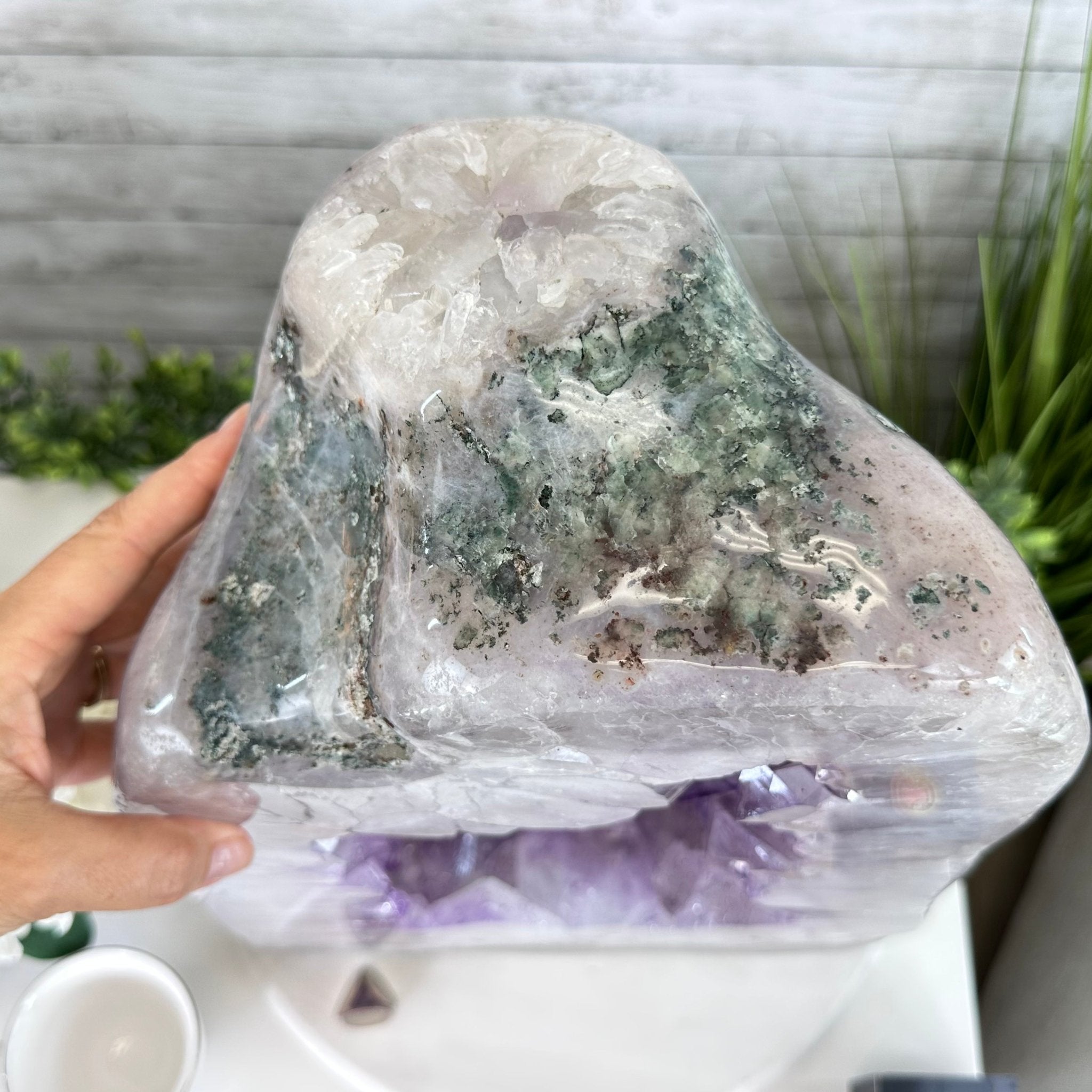 Extra Quality Polished Brazilian Amethyst Cathedral, 87.3 lbs & 17.75" tall Model #5602-0009 by Brazil Gems - Brazil GemsBrazil GemsExtra Quality Polished Brazilian Amethyst Cathedral, 87.3 lbs & 17.75" tall Model #5602-0009 by Brazil GemsPolished Cathedrals5602-0009